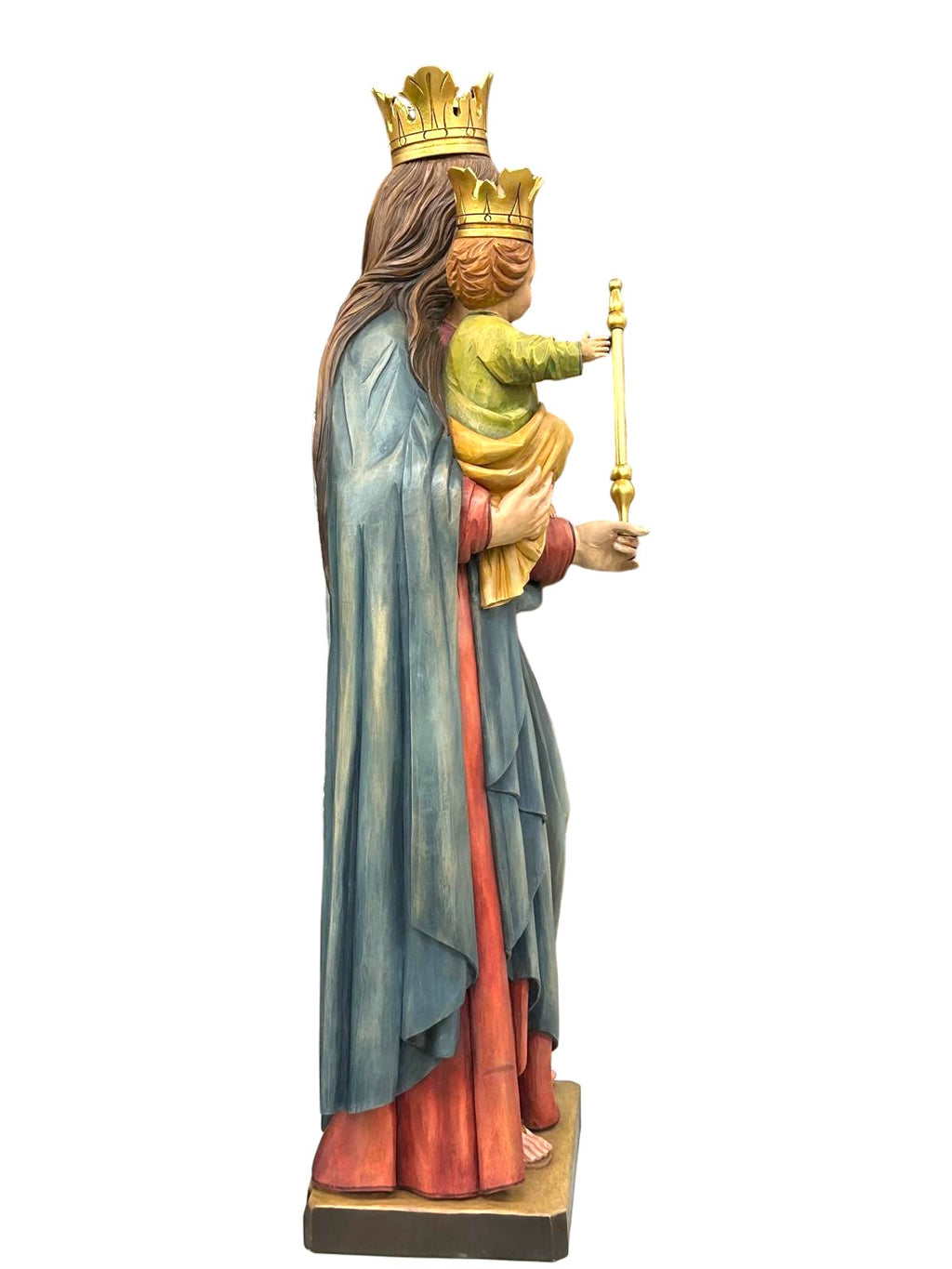 Statue unique de Notre Dame Reine de la Paix en bois de tilleul – 120 cm