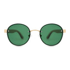 Óculos de Sol com Lentes Verdes e Armação de Madeira Artesanal