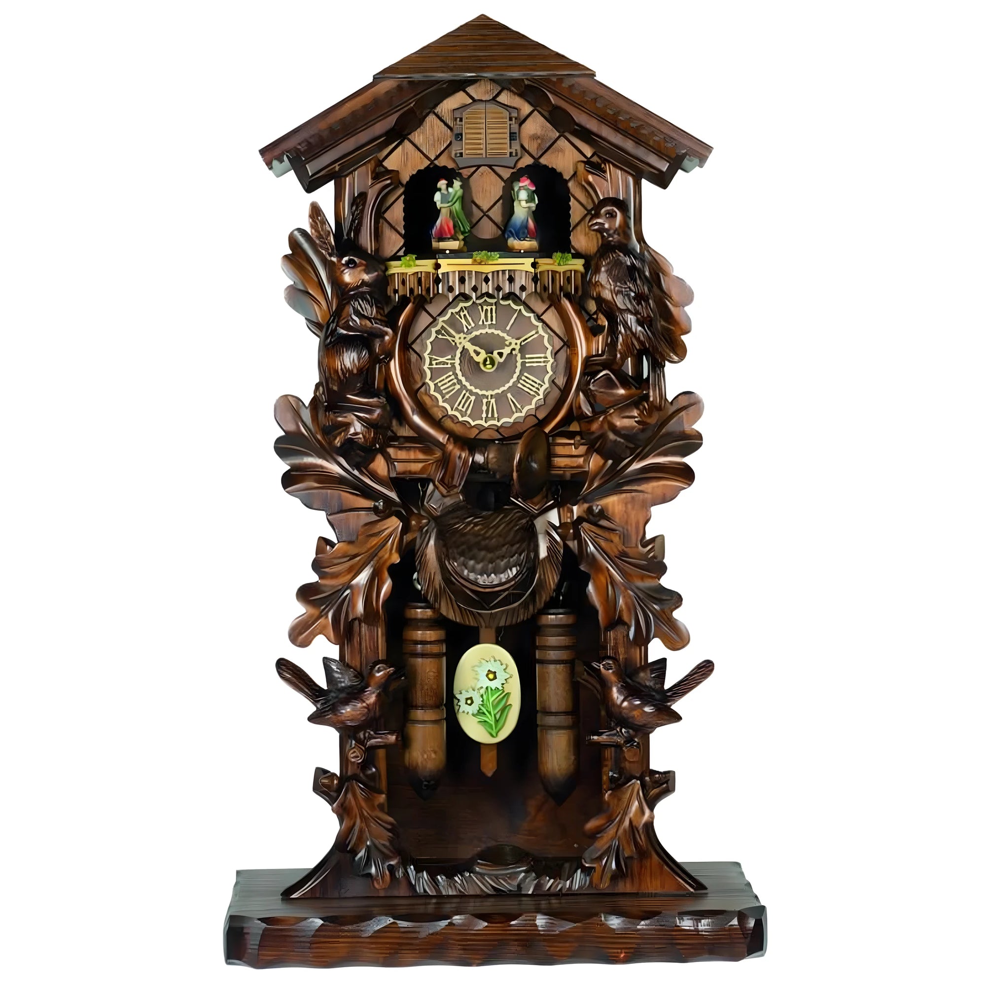 Hand-Carved Wooden Chalet Style Cuckoo Clock