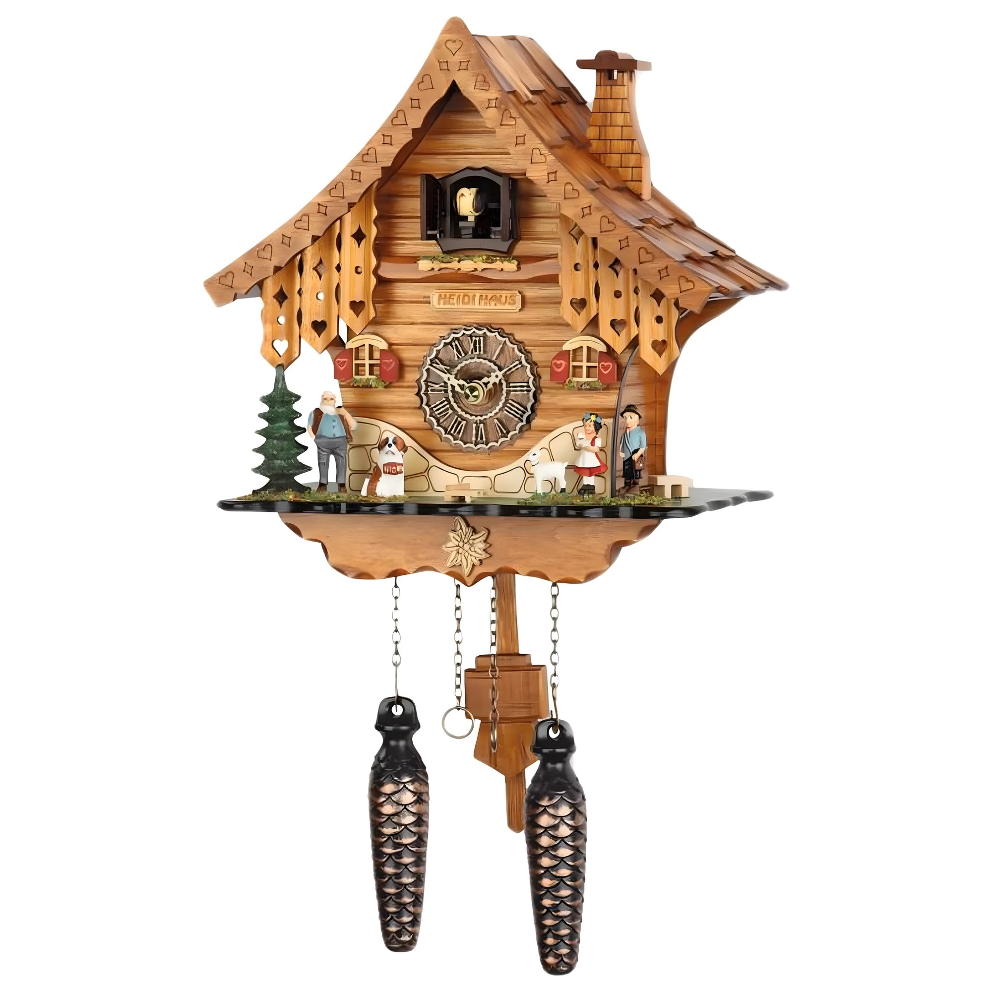 Montre Coucou Artisanale en Bois d'Érable Val Gardena – Modèle Chalet Alpin