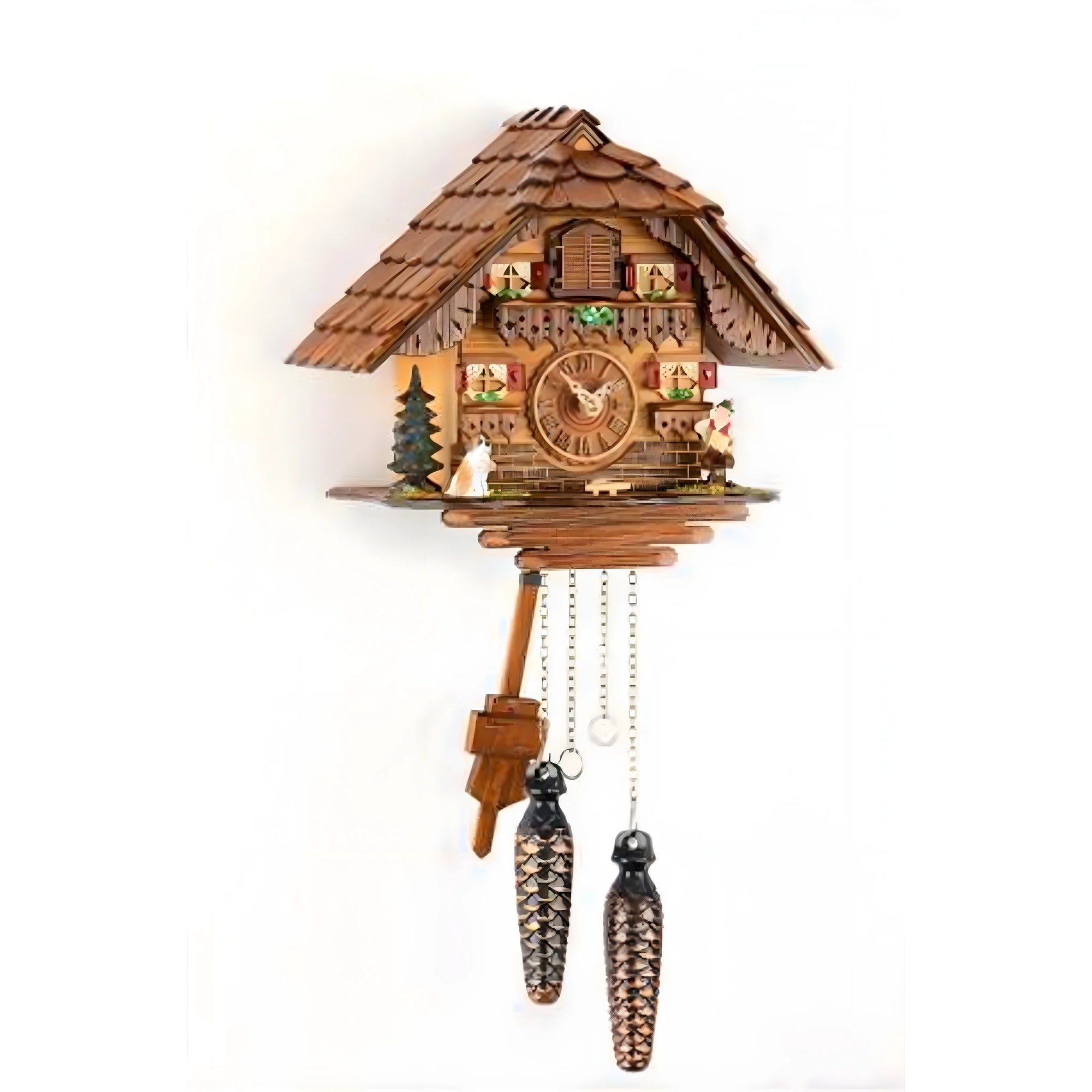 Horloge Coucou Chalet Alpin en Bois Sculpté