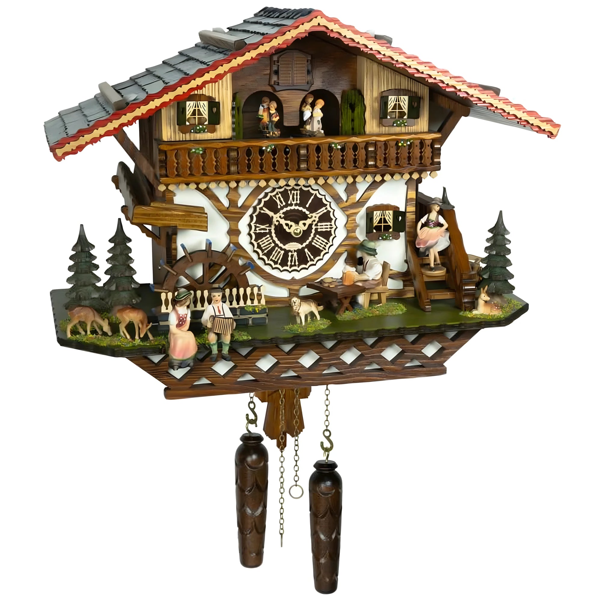 Reloj Cuco Mecánico Tradicional 34 cm de Madera Preciosa