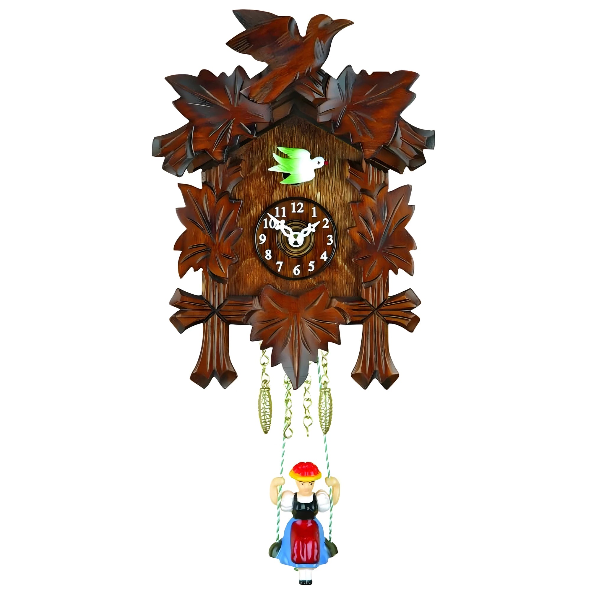 Reloj de Cuco Pequeño de Madera Tallado a Mano – Artesanía Alpina