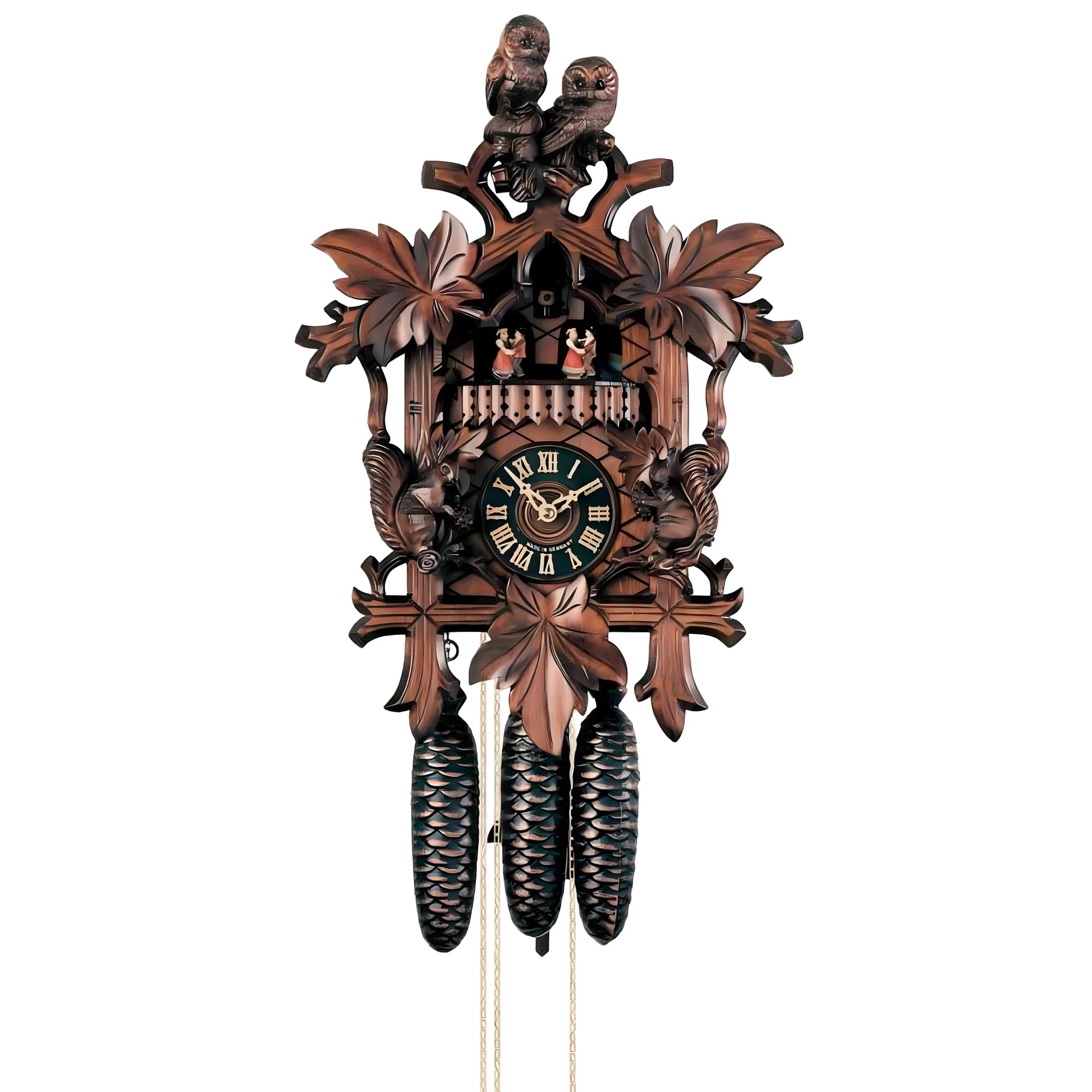 Orologio a Cucù Tradizionale "Chalet Alpino" in Legno Intagliato 47 cm