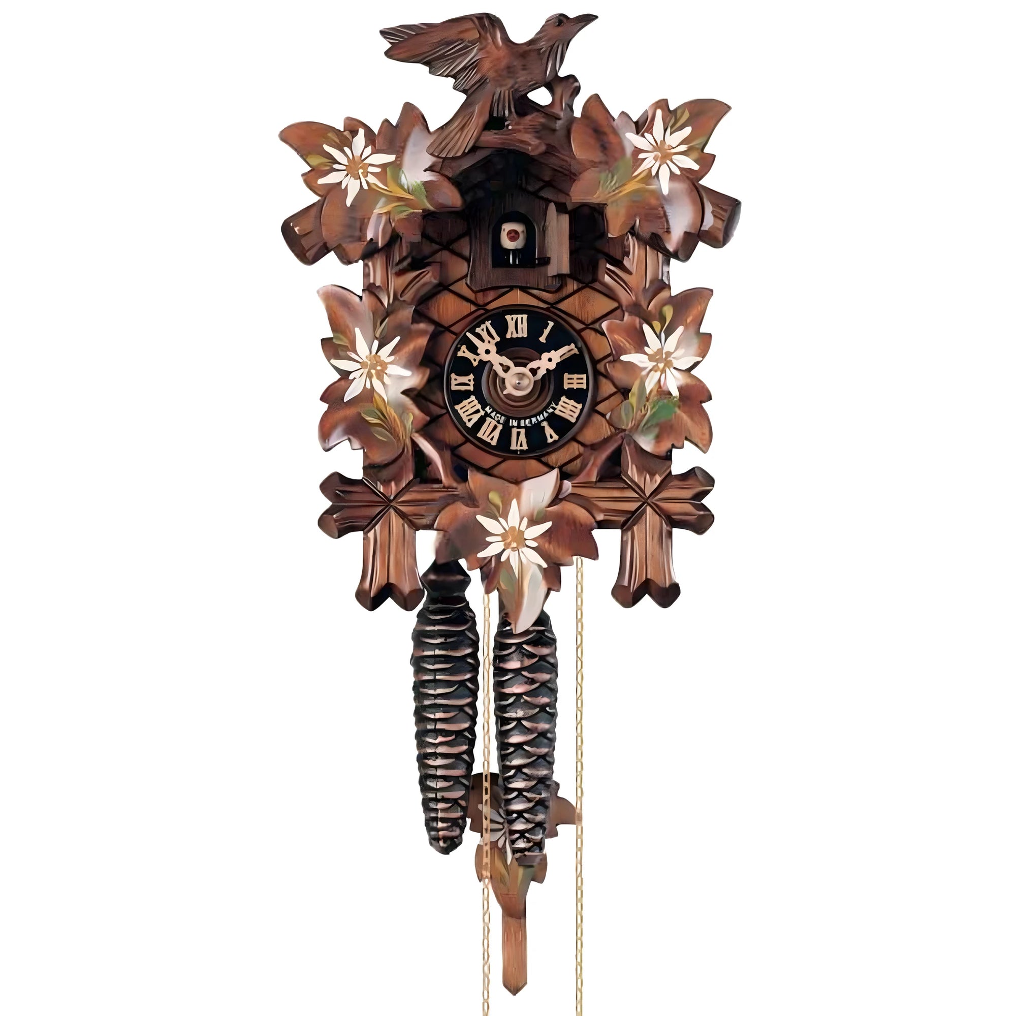 Orologio a Cucù Vintage in Legno Intagliato Artigianalmente Stile Alpino