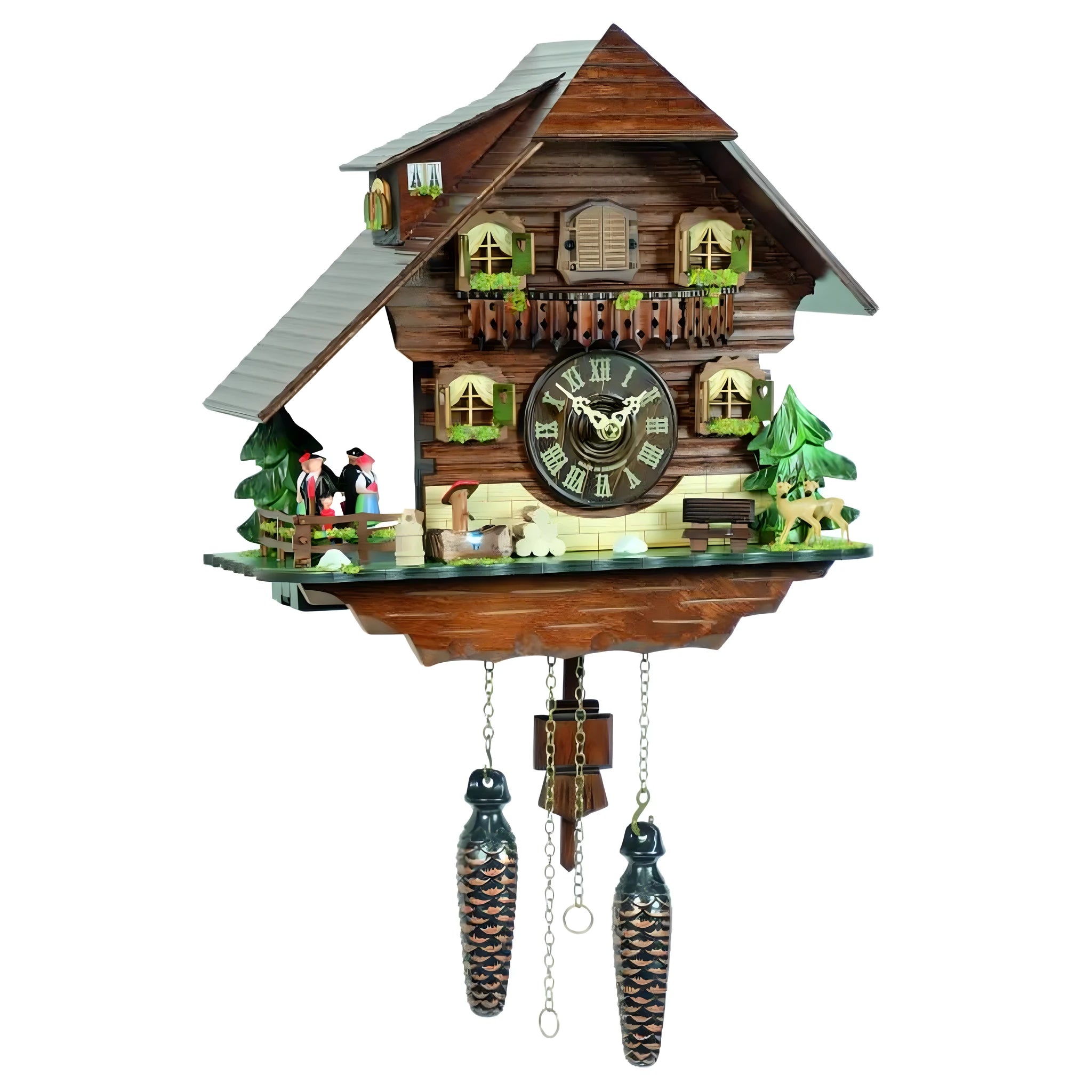 Cuckoo Clock with Alpine Chalet and Hand-Carved Rural Scene – Dolfi