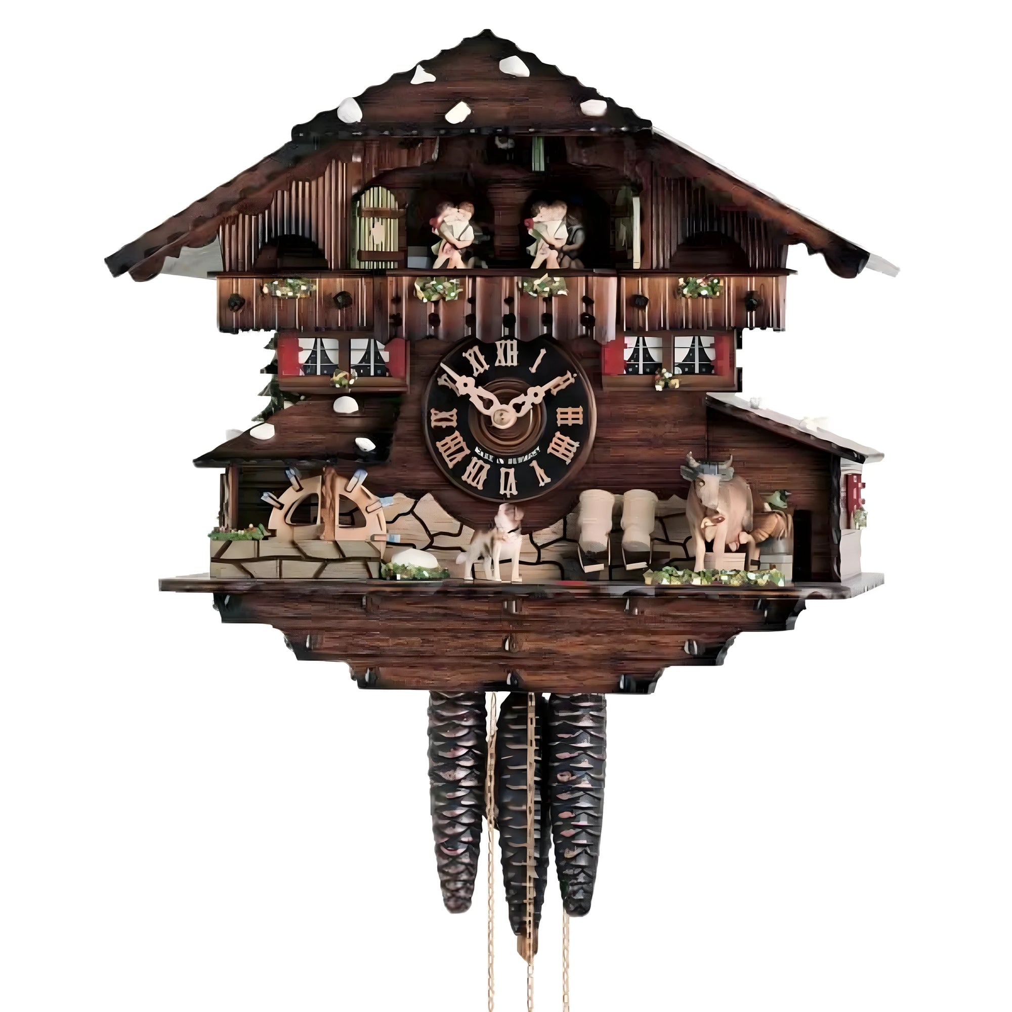 Collectible Cuckoo Clock Hand-Carved in Maple Wood