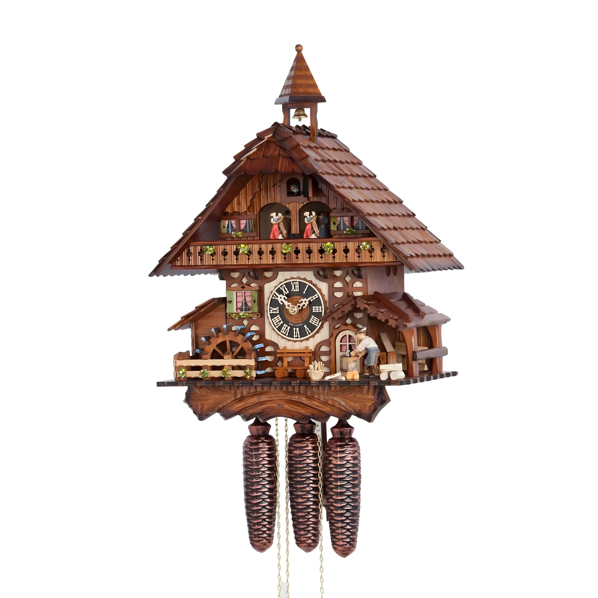 Carved Wooden Cuckoo Clock: Alpine Harmony and Rural Life