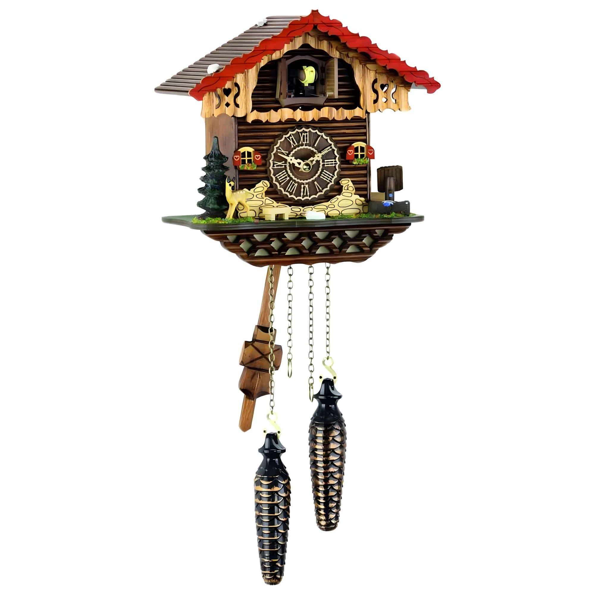 Horloge Coucou en Bois Sculpté : Modèle Authentique de Chalet Alpin Tyrolien