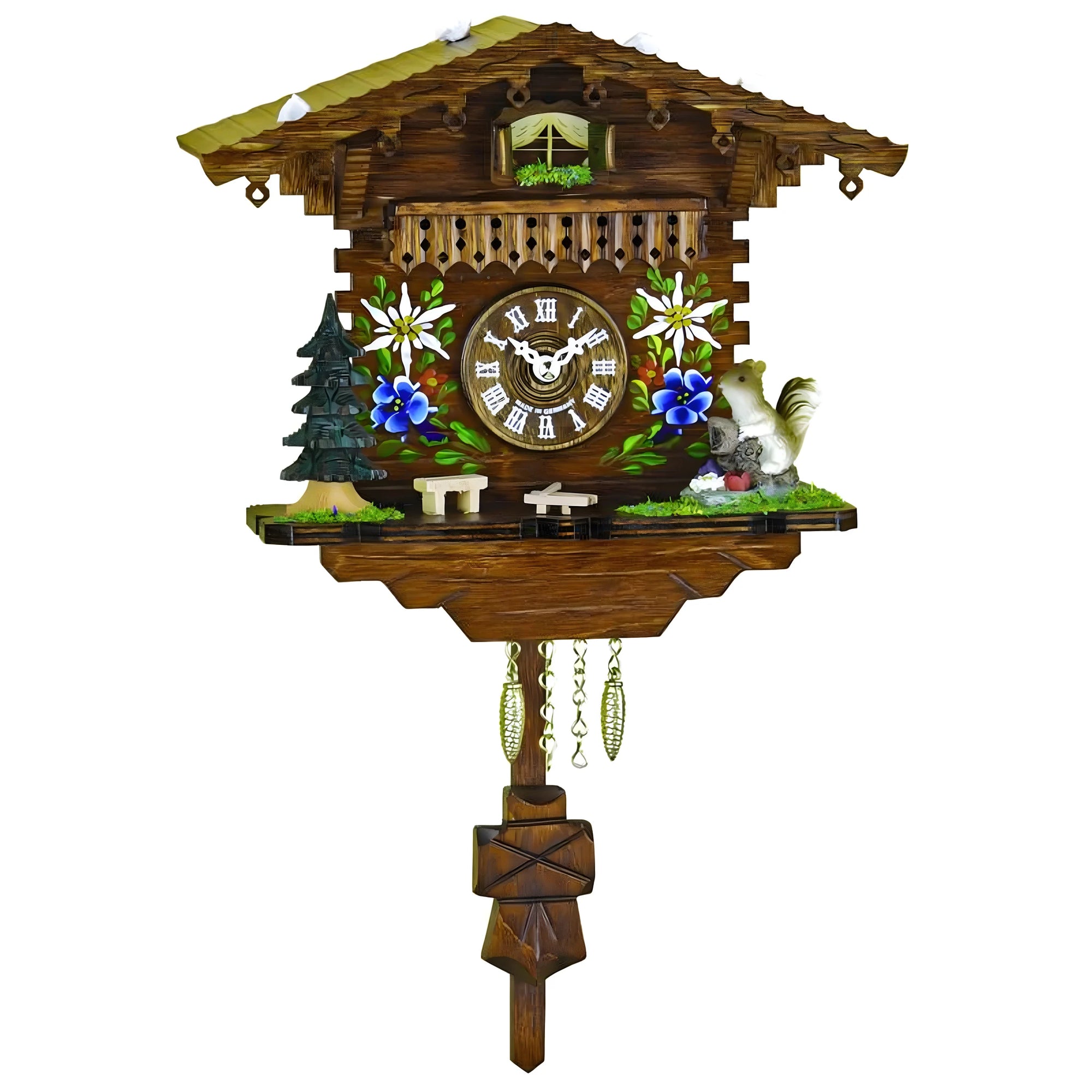Cuculino - Relógio Cuco de Madeira Entalhada - Artesanato Alpino