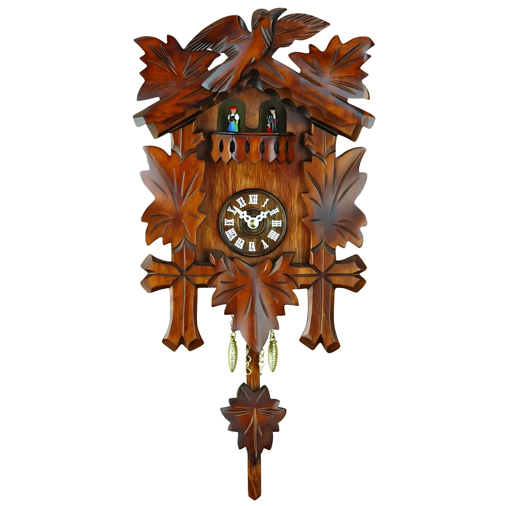 Relógio Cuco em Madeira Entalhada "Cuculino Design