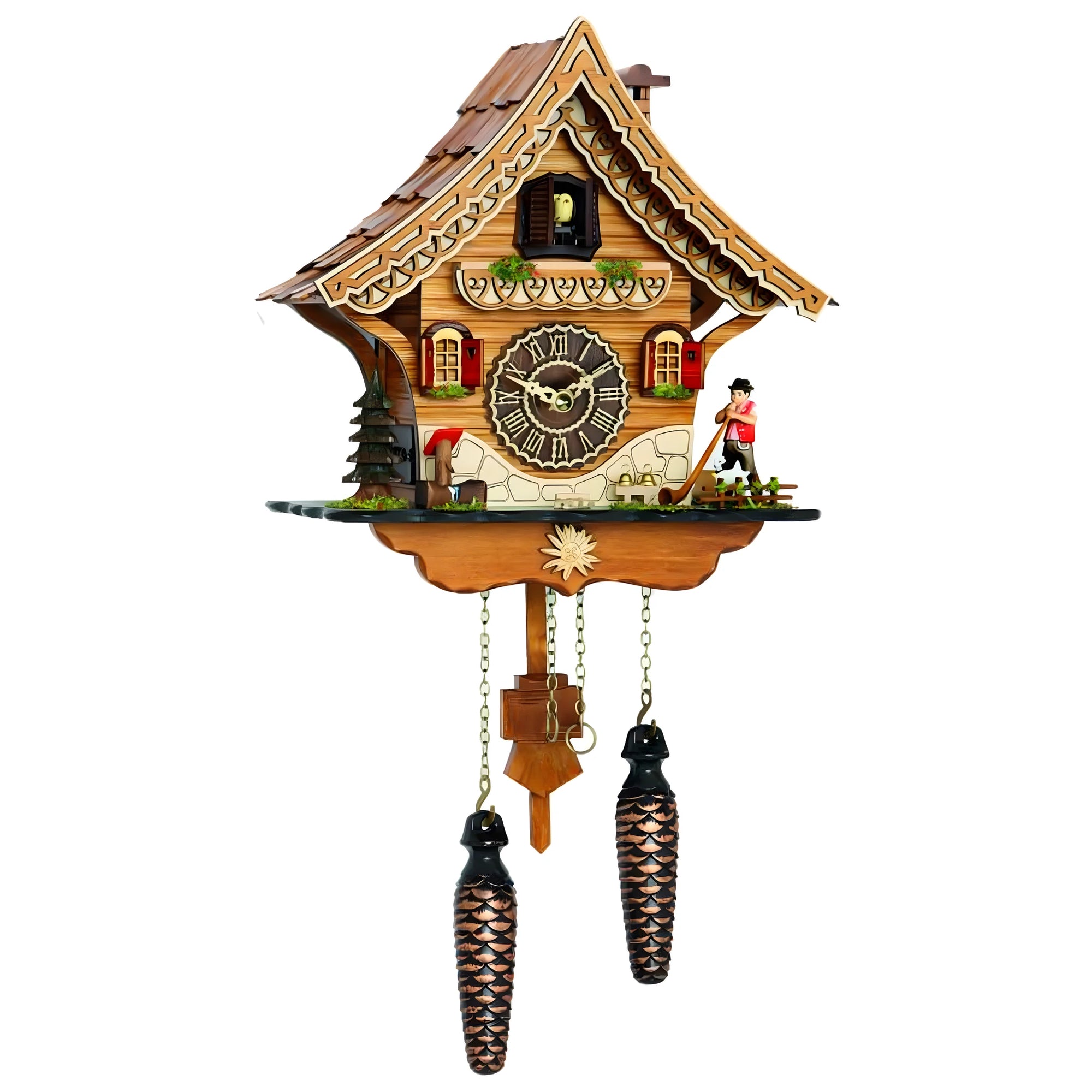 Pendule Coucou en Bois Sculpté pour Chambre d'Enfant – Tradition Alpine