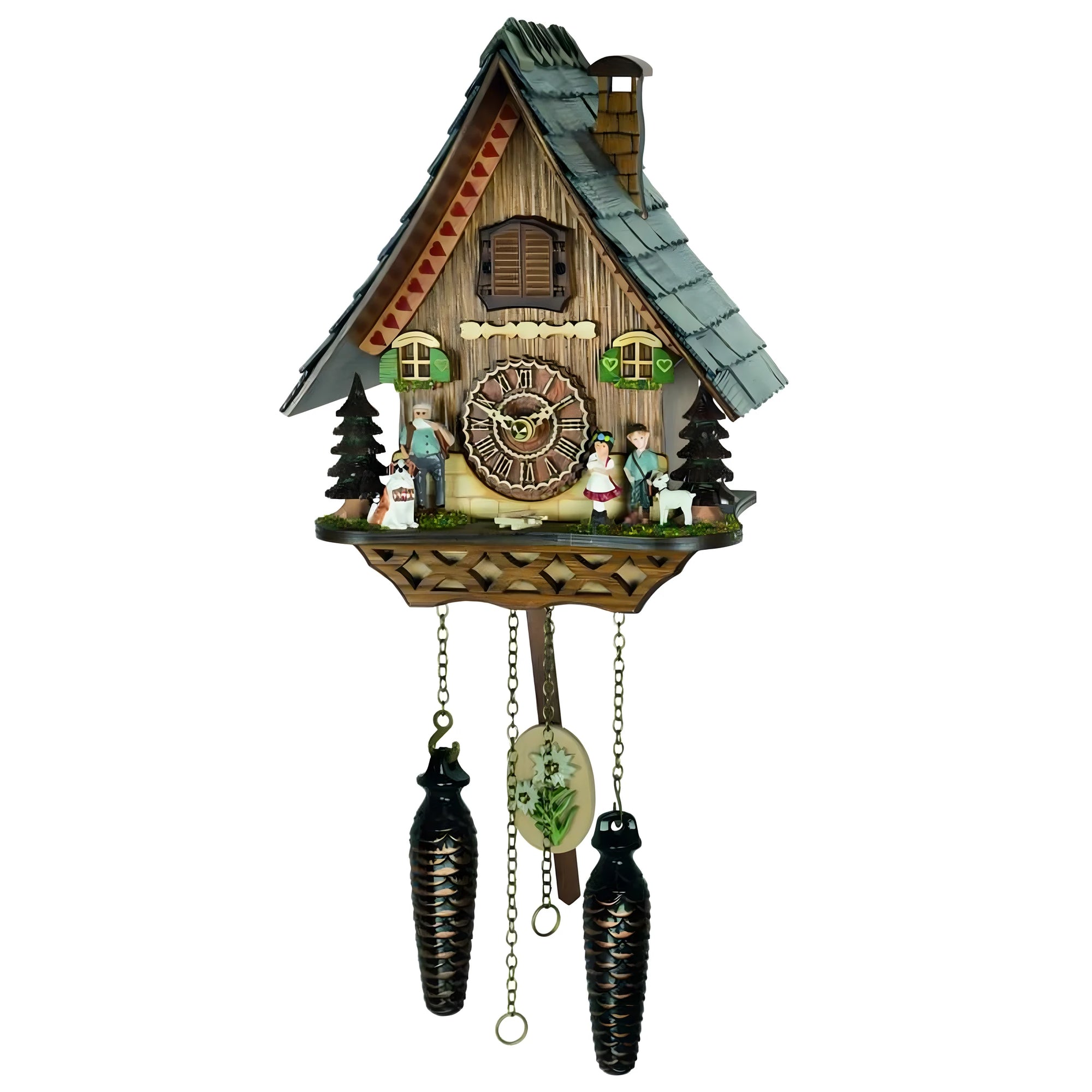 Horloge Coucou, Style Chalet Alpin en Bois Sculpté