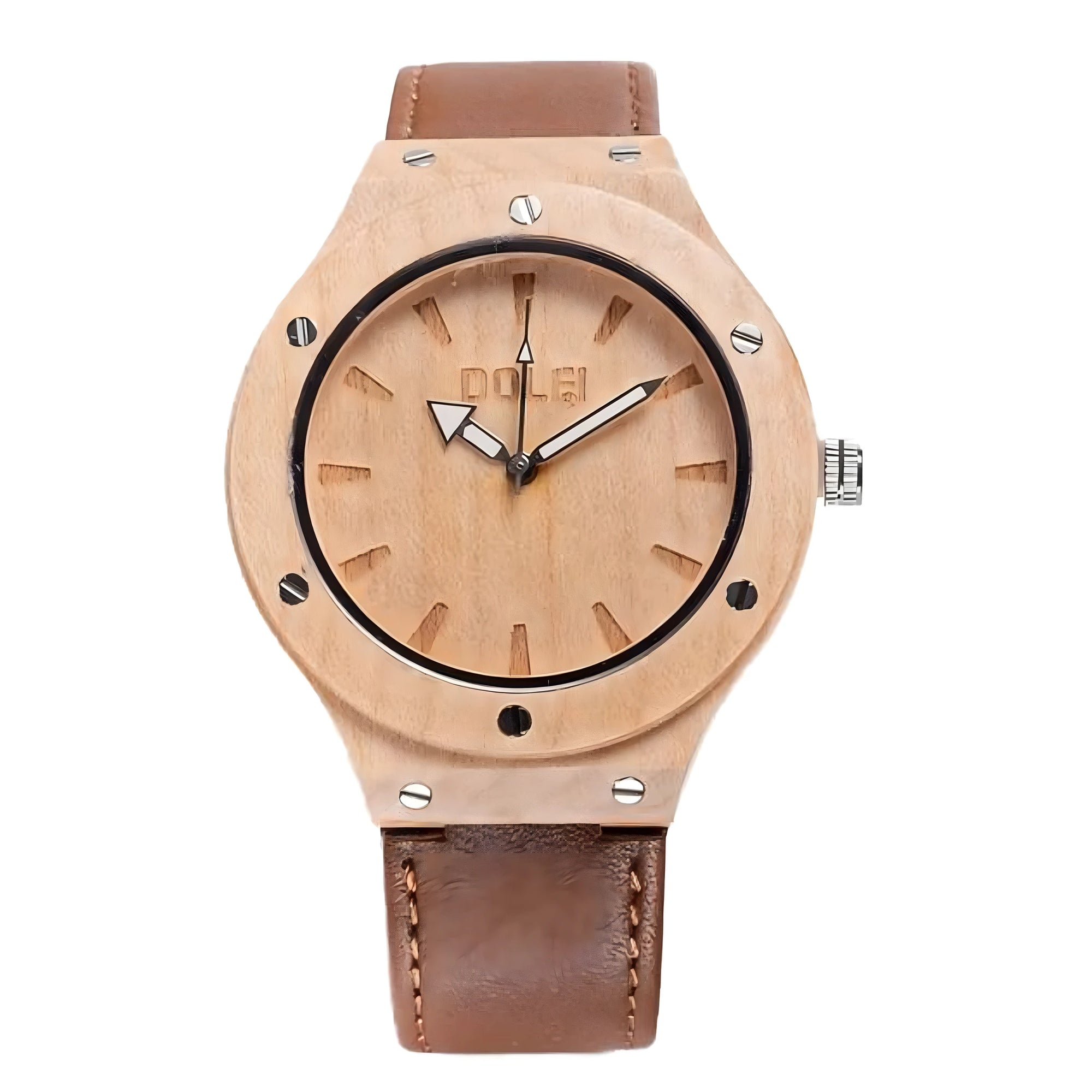 Orologio da Polso Neo, Cassa in Legno Naturale e Cinturino in Ecopelle