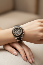 orologio legno e acciaio donna