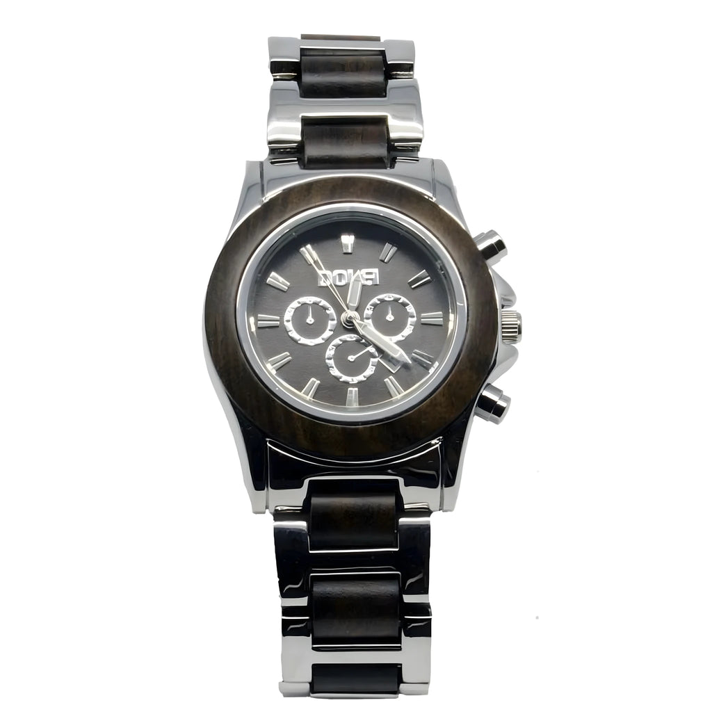 orologio legno e acciaio donna
