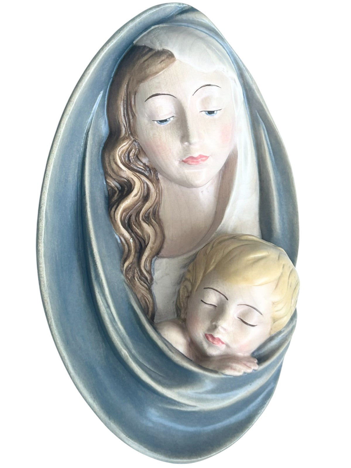 Vierge à l'Enfant en Bois d'Érable Ovale, Val Gardena
