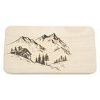 Pannello Decorativo in Legno Pirografato - Scena Alpina e Baita della Val Gardena
