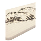 Pannello Decorativo in Legno Pirografato - Scena Alpina e Baita della Val Gardena