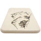 Pannello Decorativo in Legno Pirografato - Scena Alpina e Baita della Val Gardena