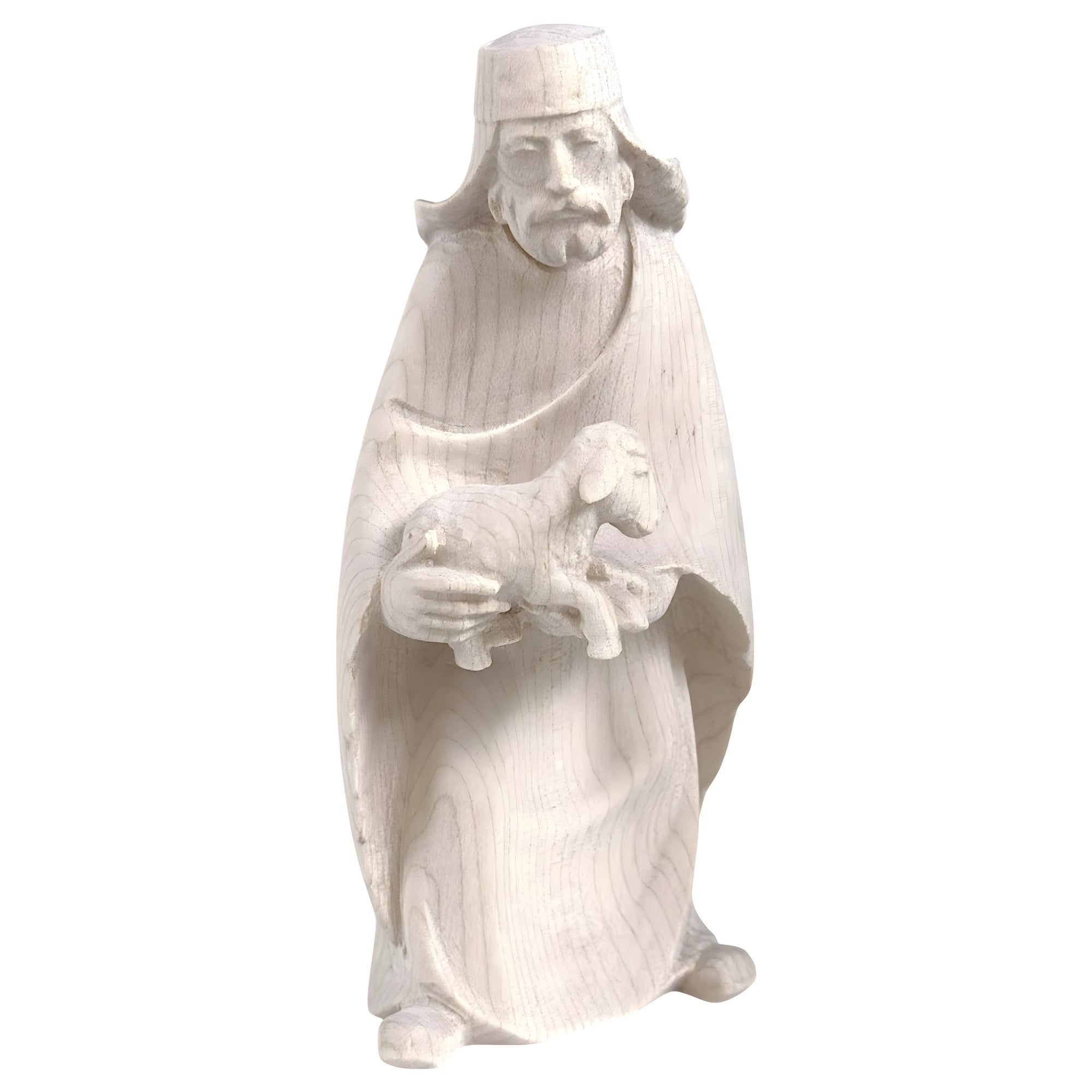 Shepherd with Lamb in Maple Wood for Artisan Nativity Scene