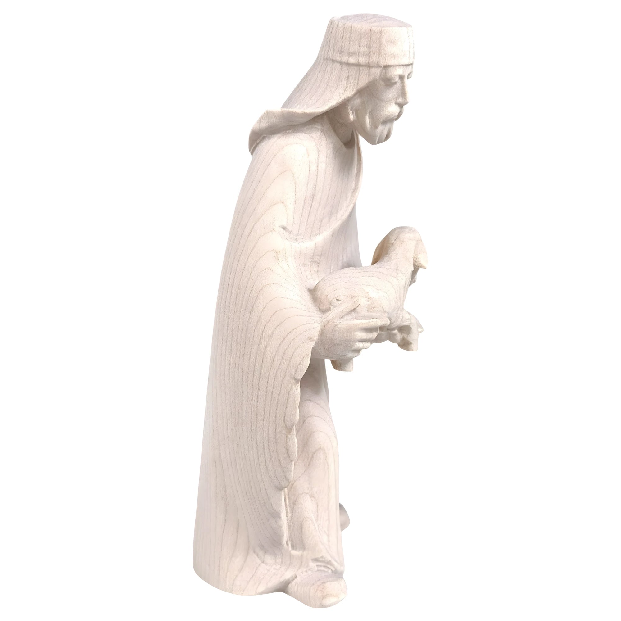 Shepherd with Lamb in Maple Wood for Artisan Nativity Scene