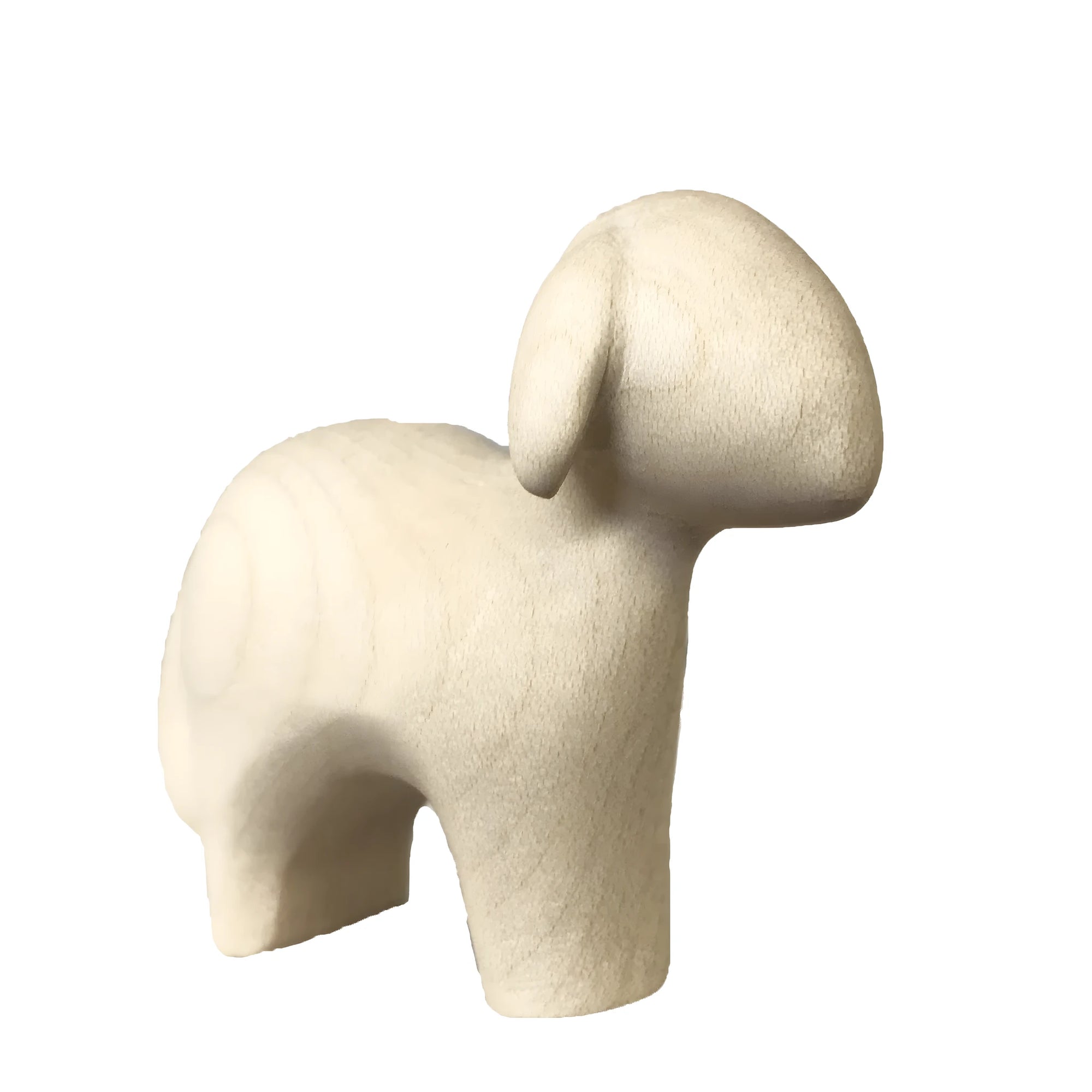 Pecora in Legno d'Acero Stilizzata | Statua per Presepe Artigianale