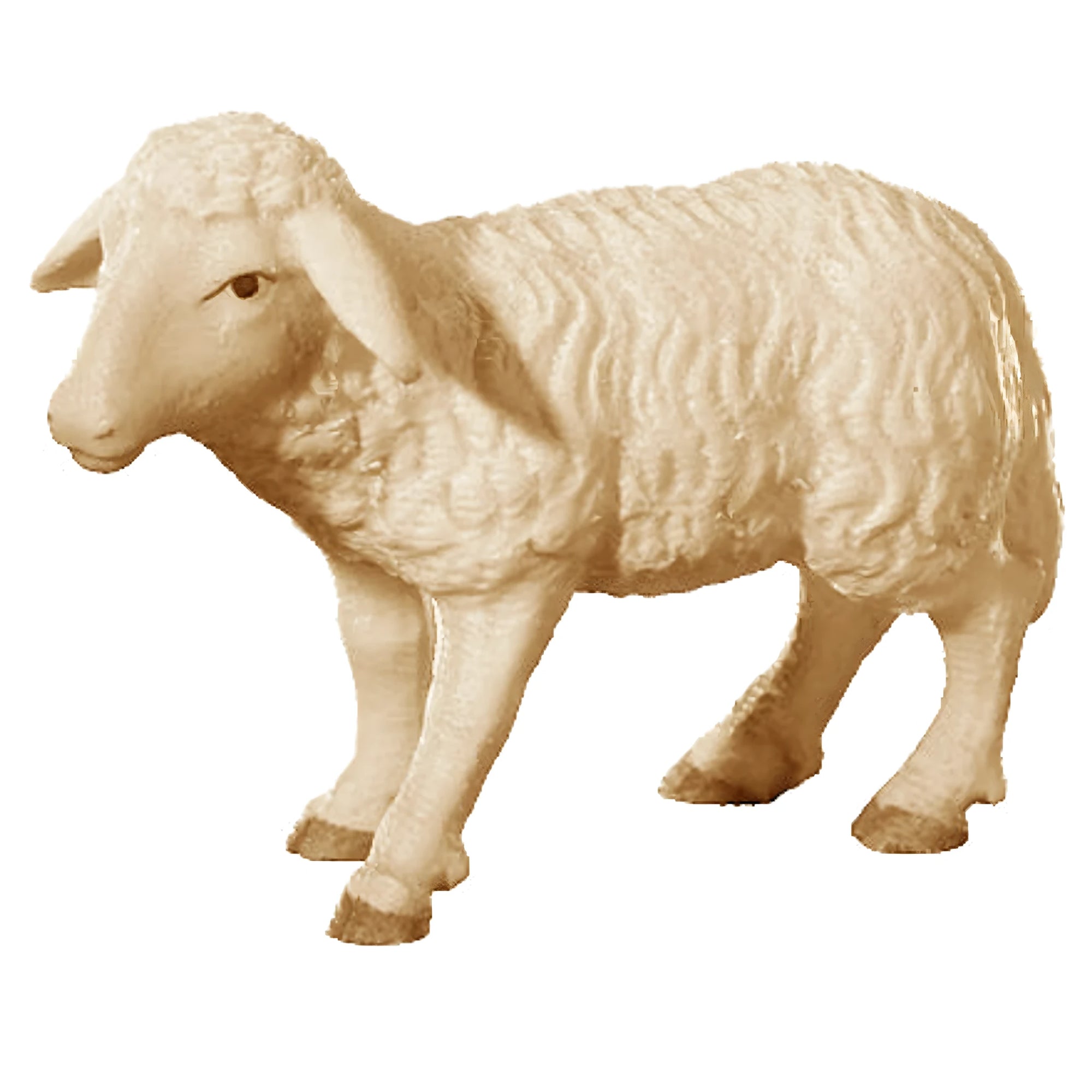 Standing Sheep: Handmade Maple Wood Sculpture Val Gardena