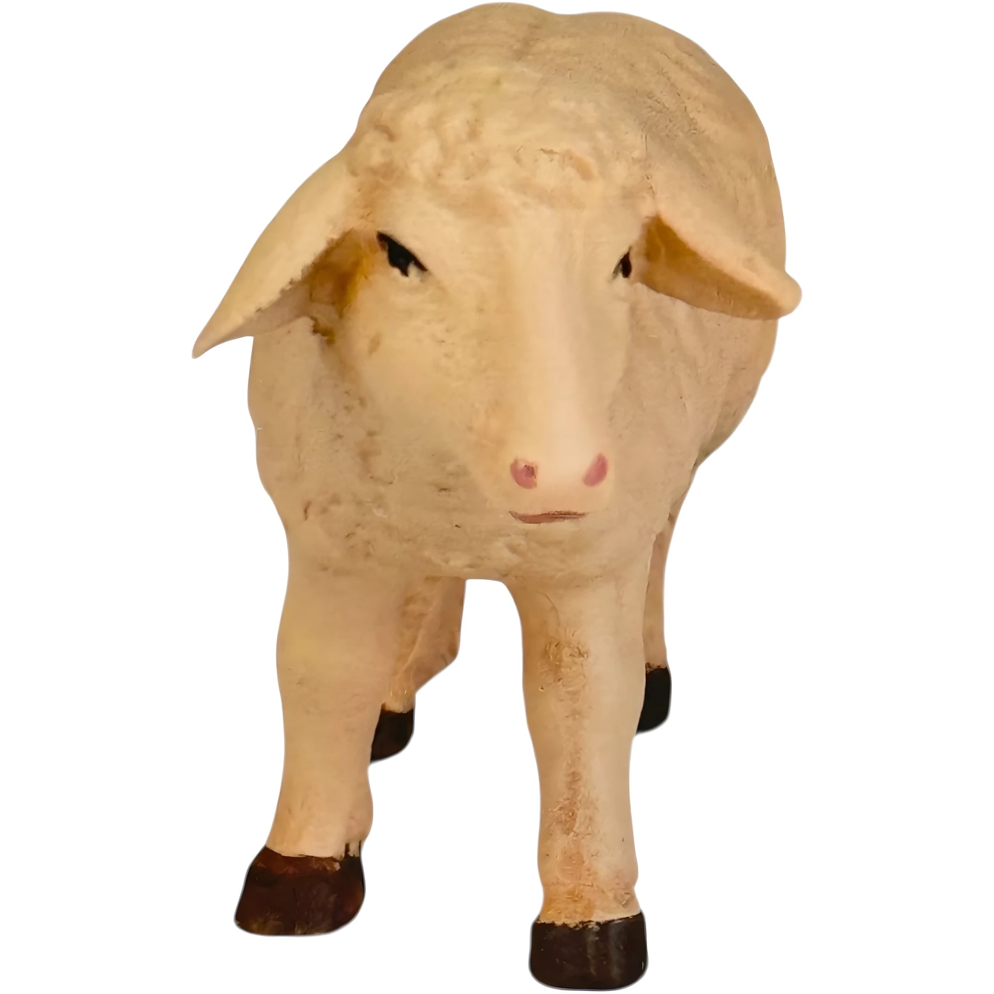 Standing Sheep: Handmade Maple Wood Sculpture Val Gardena
