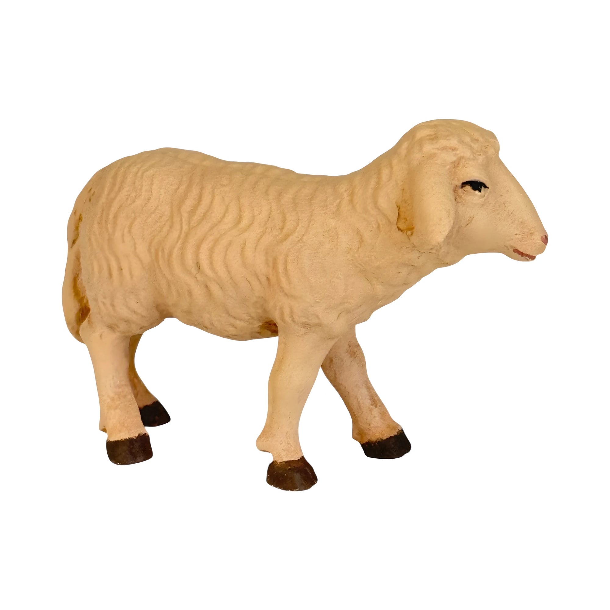 Standing Sheep: Handmade Maple Wood Sculpture Val Gardena