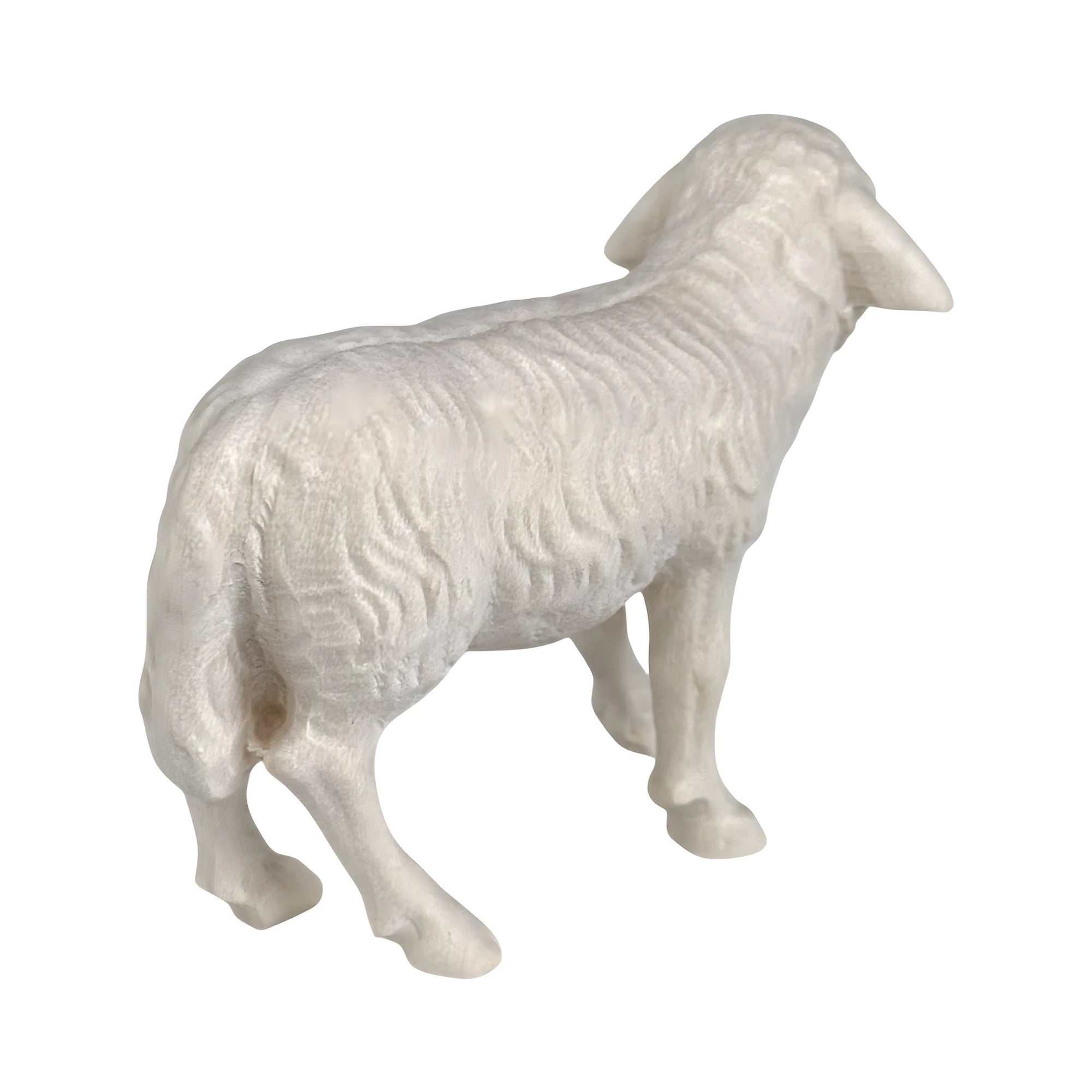 Standing Sheep: Handmade Maple Wood Sculpture Val Gardena