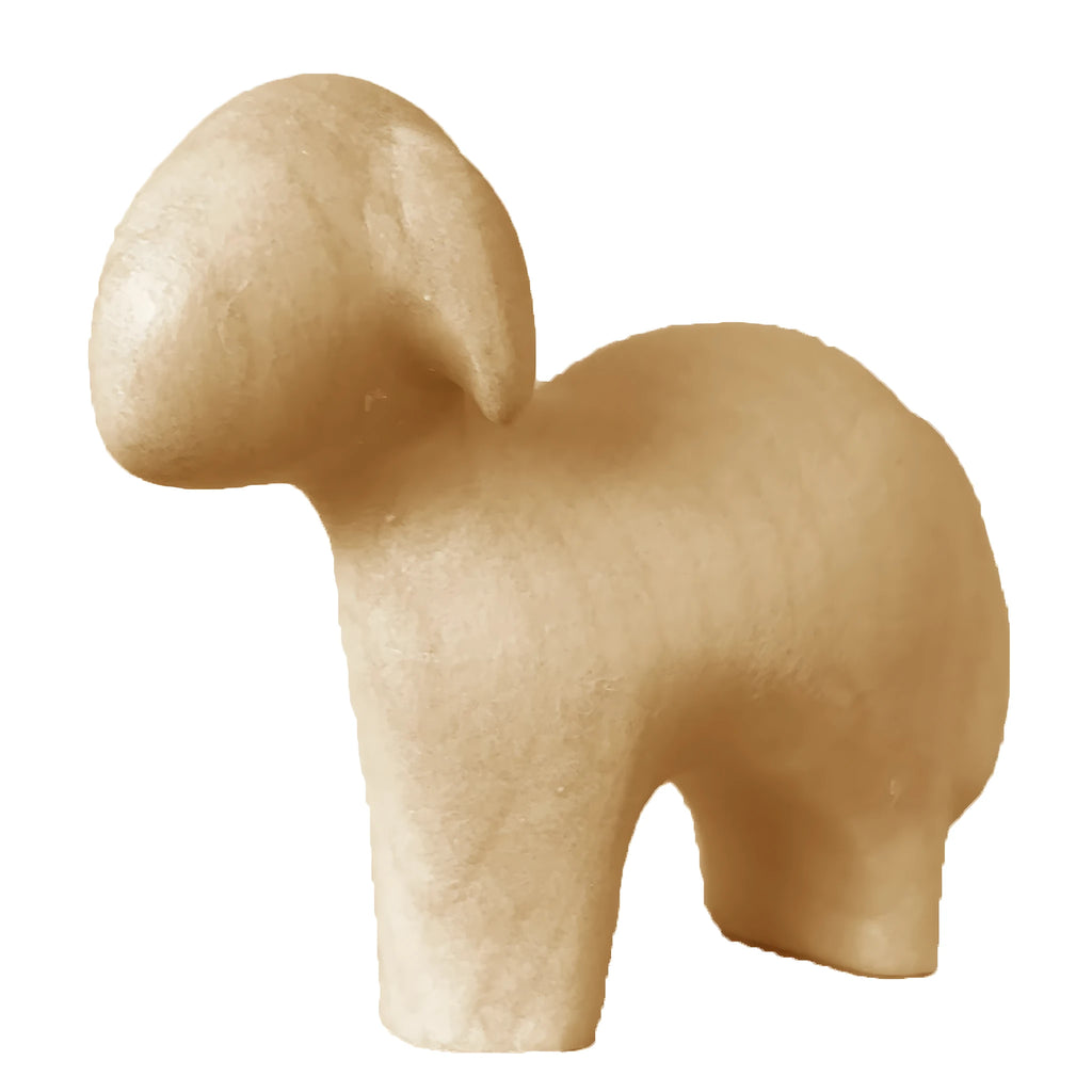 Stylizowana Owca Stojąca do Szopki | Rzeźba Ręcznie Robiona z Drewna Klonowego