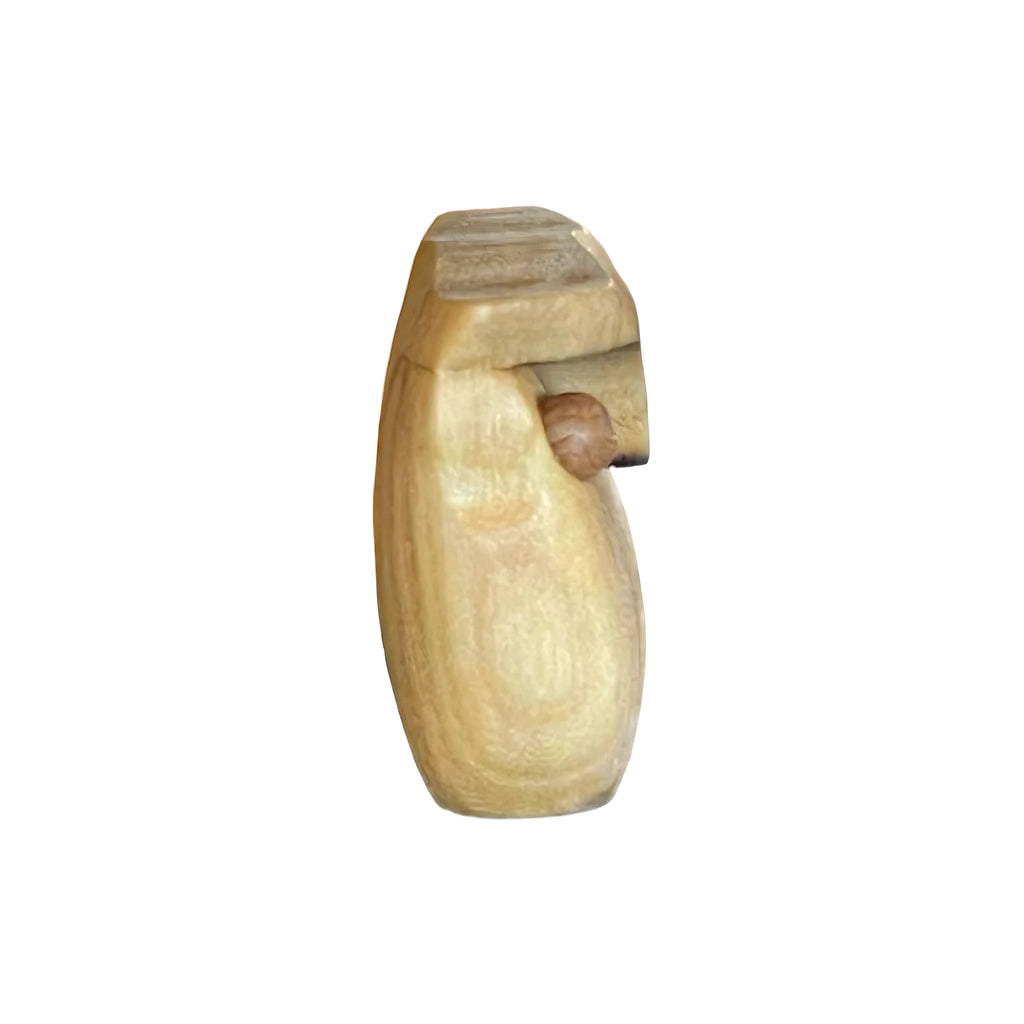 Petit hibou stylisé, sculpture en bois d'érable du Val Gardena