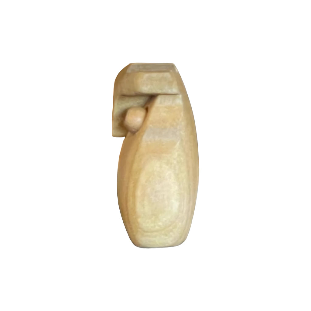 Petit hibou stylisé, sculpture en bois d'érable du Val Gardena
