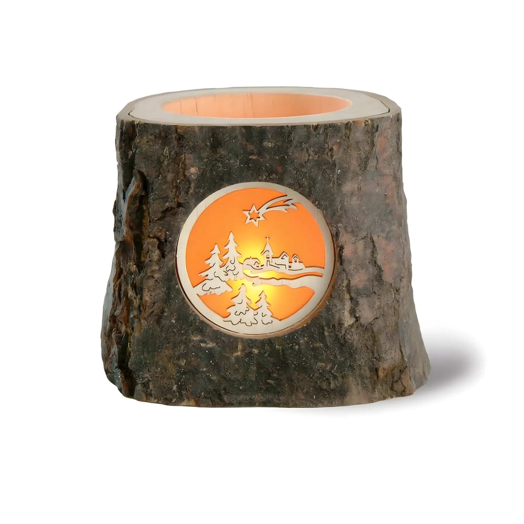 Wooden Christmas candle holder