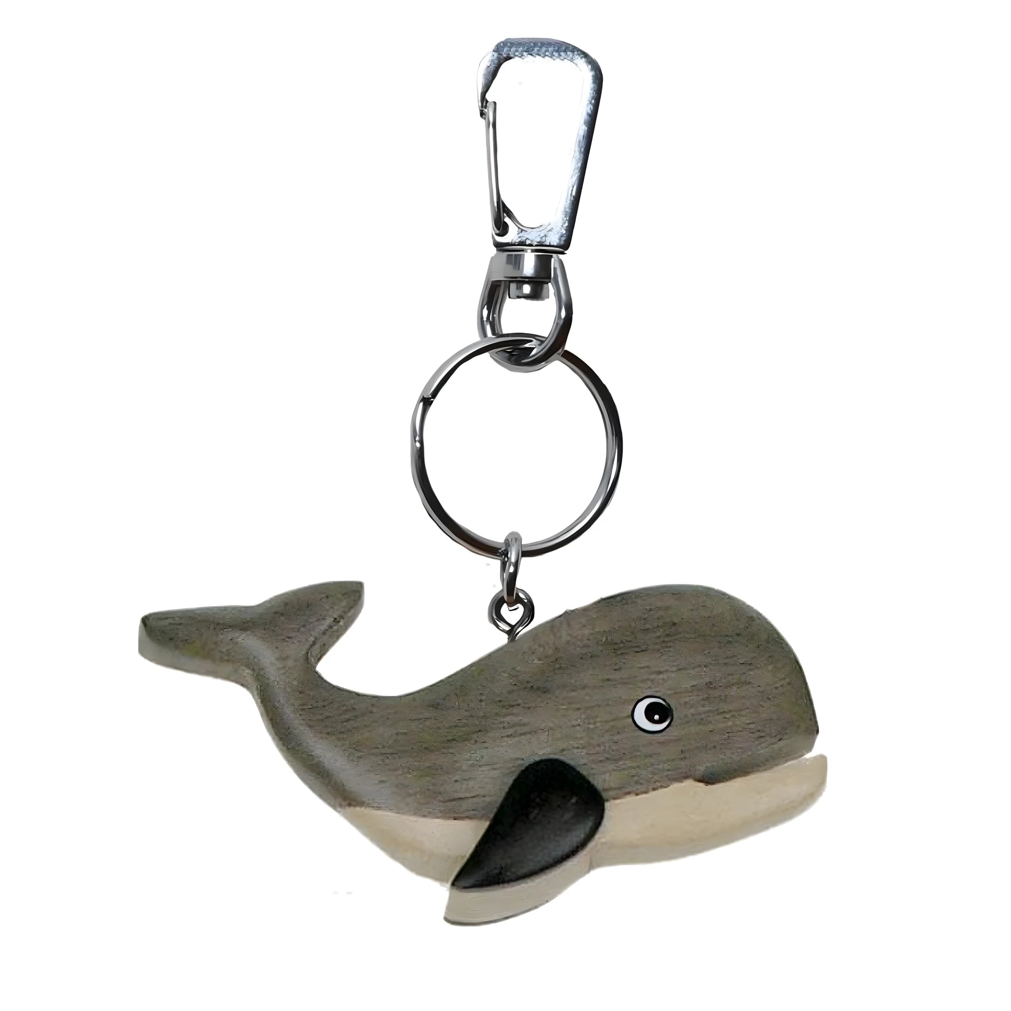 Handmade Maple Wood Whale Keychain from Val Gardena
