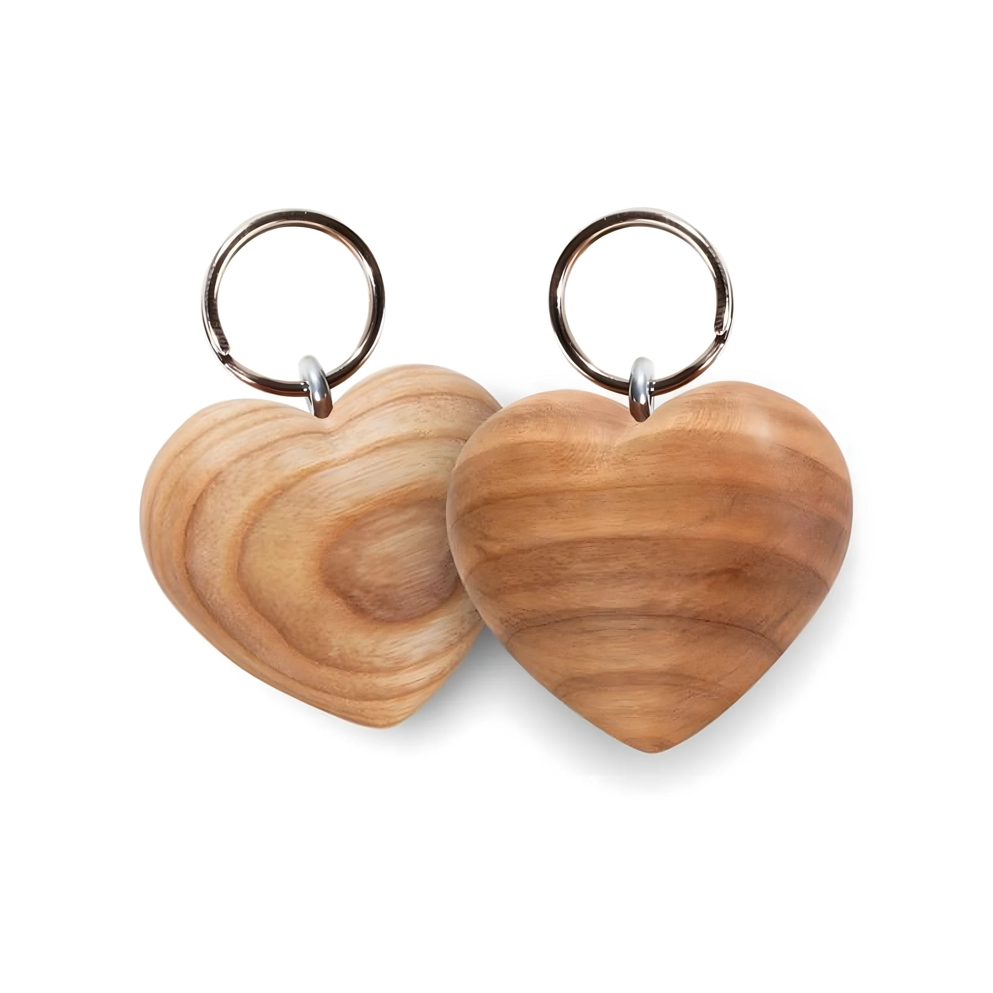 Handcrafted Wooden Heart Keychain from Val Gardena