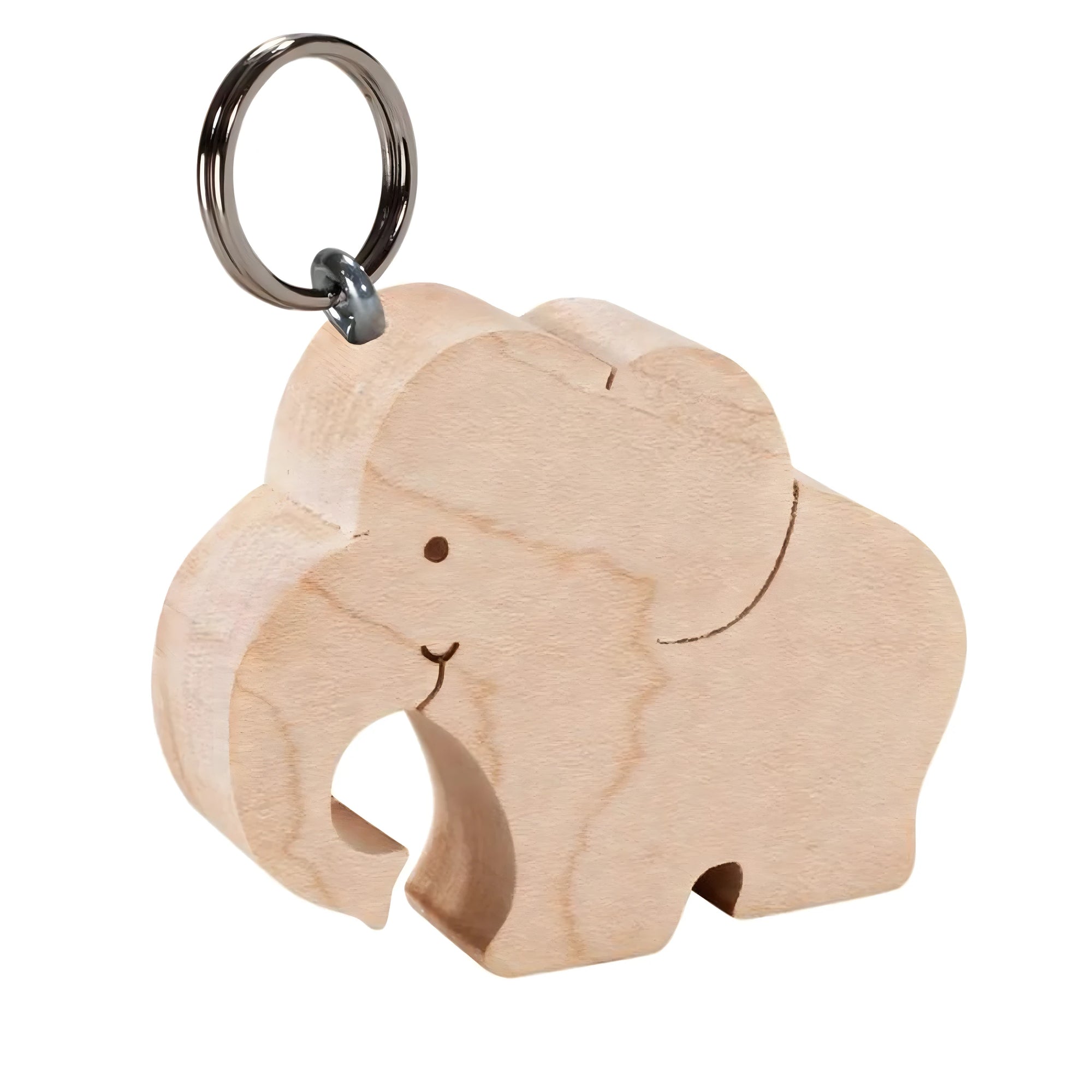 Portachiavi Elefante in Legno d'Acero Stilizzato della Val Gardena