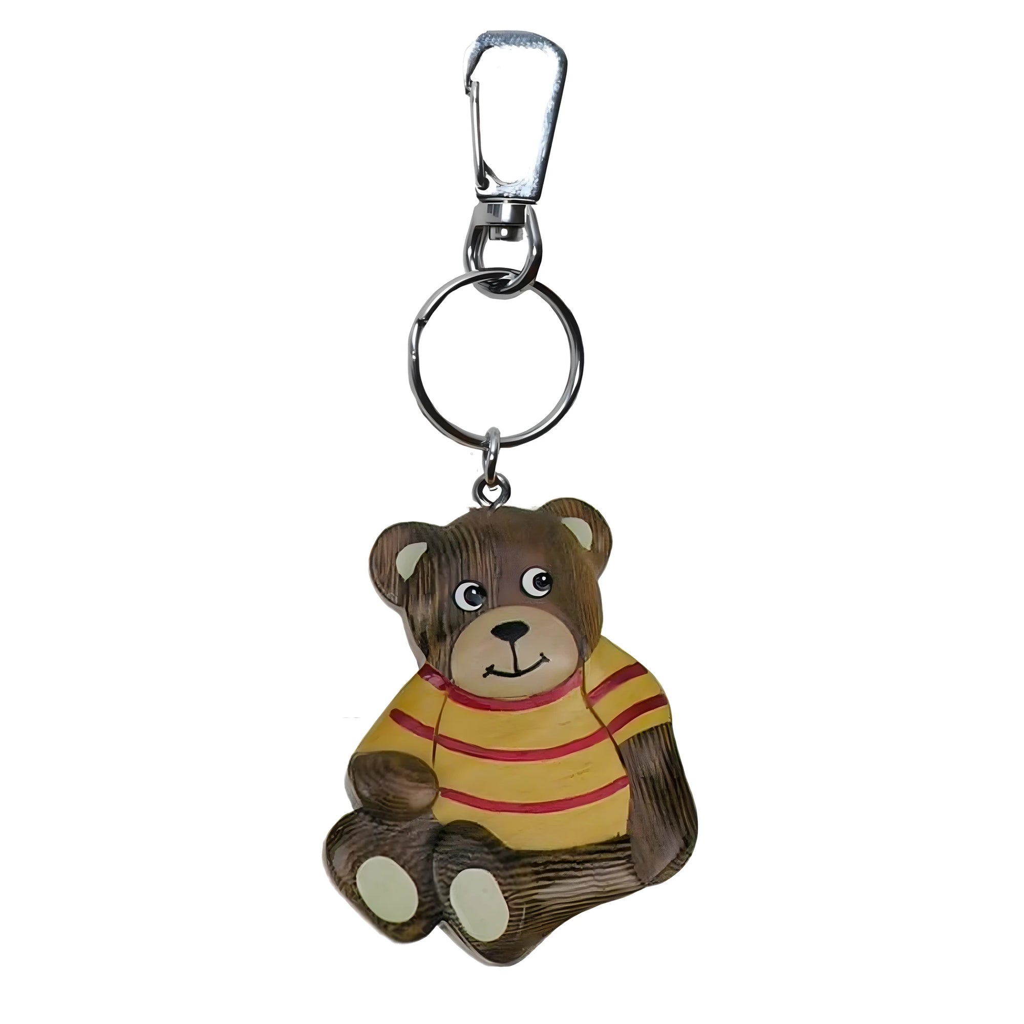 Stylized Bear Keychain in Maple Wood from Val Gardena