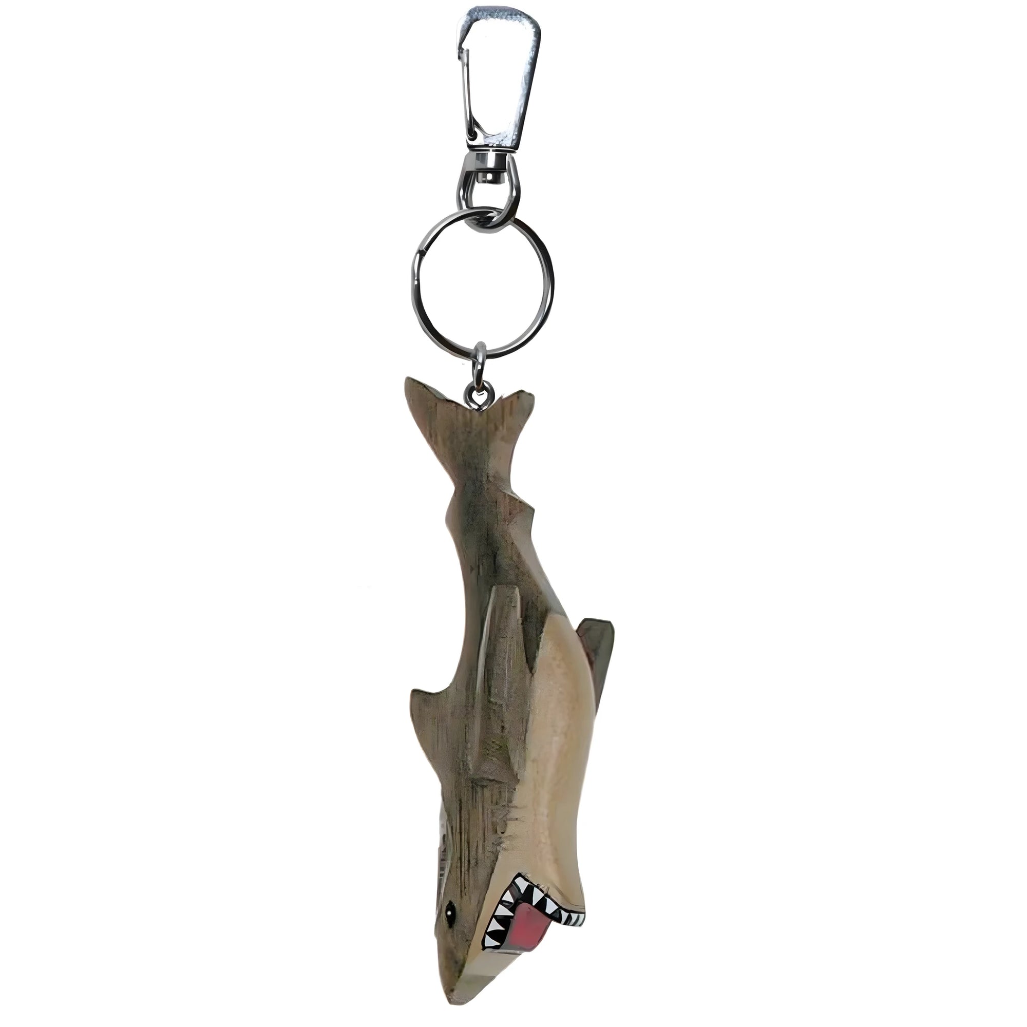 Carved Maple Wood Shark Keychain – Val Gardena Handicraft