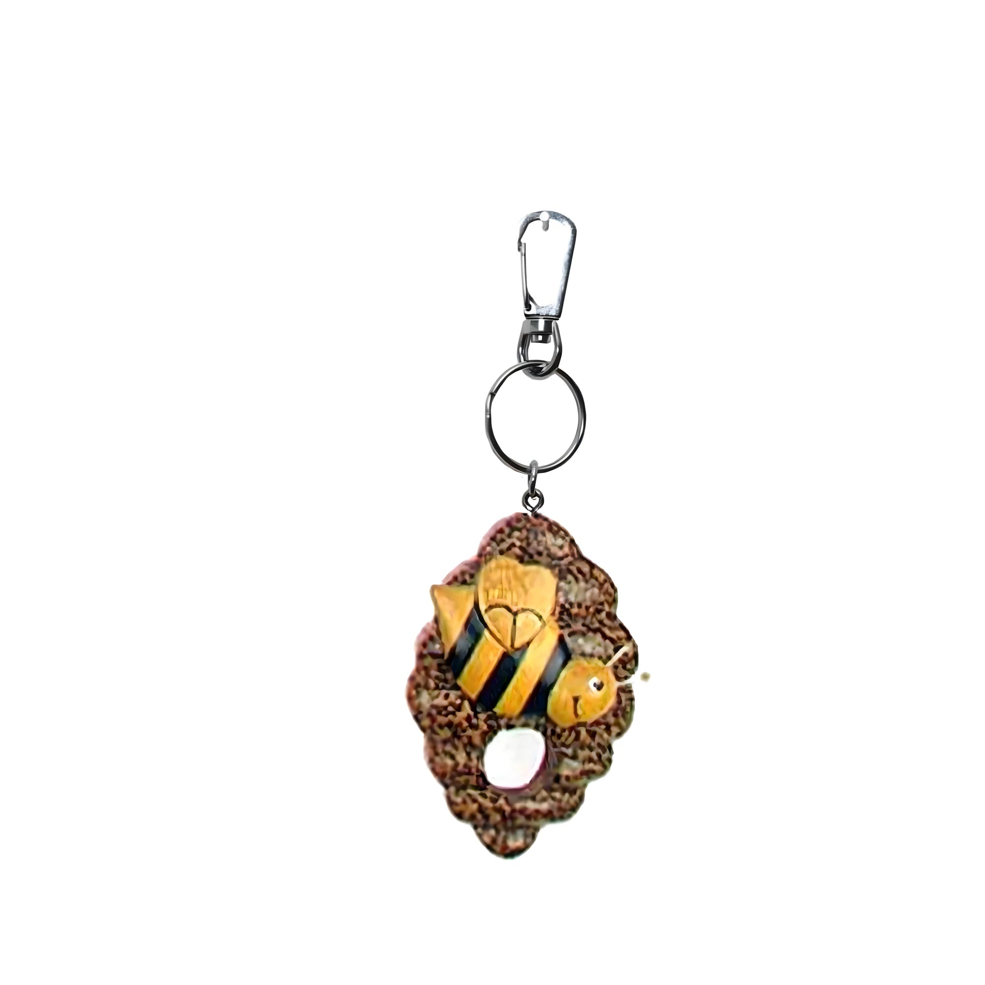 Handcrafted Smiling Bee Keychain Val Gardena