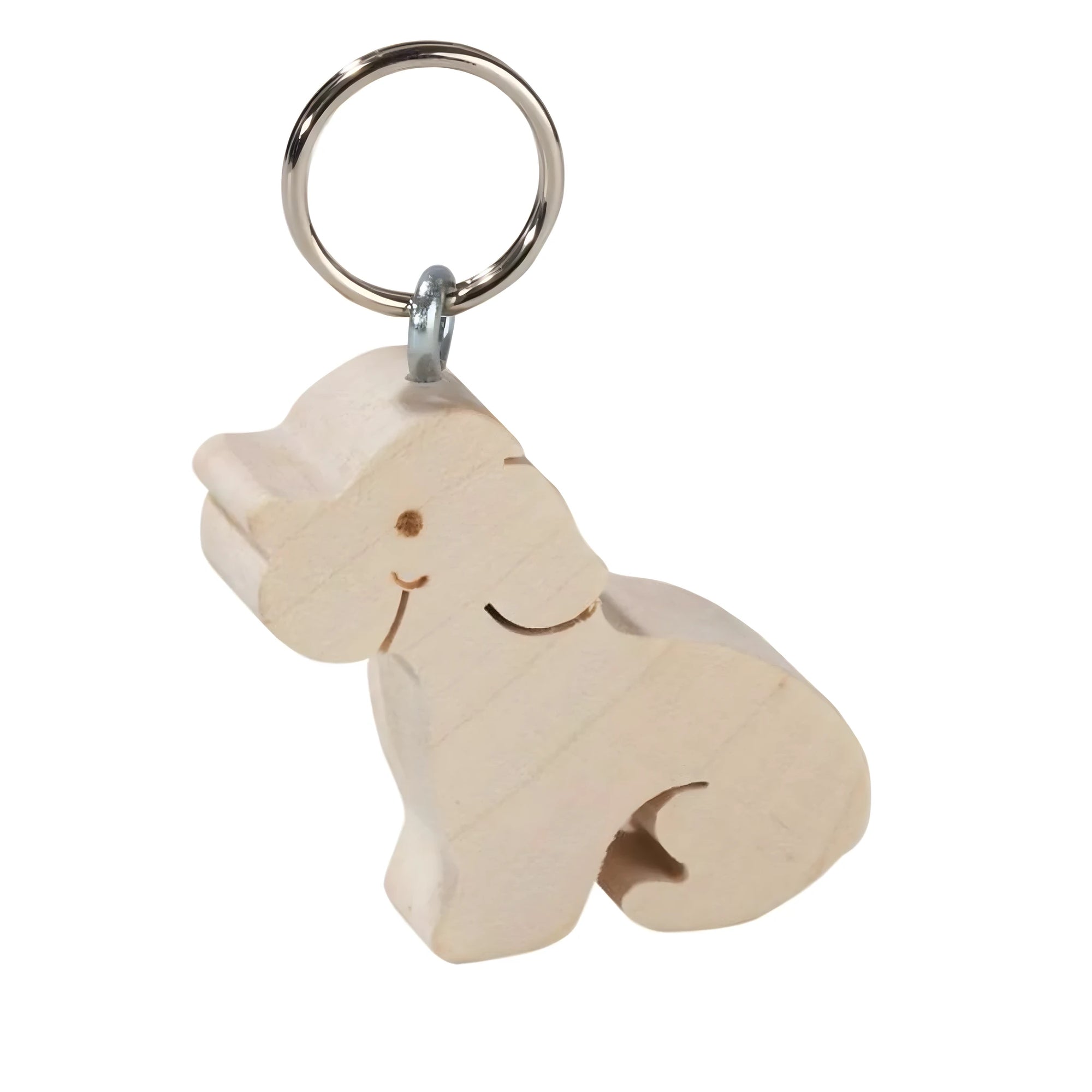 Carved Maple Wood Keychain – Stylized Elephant Val Gardena