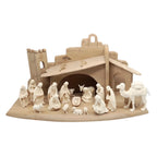 Belen Artesanal Completo "Leonardo" de Madera Tallada con Establo y 20 Estatuillas