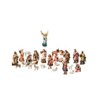 Complete Nativity Scene with Hand-Carved Wood Characters from Val Gardena