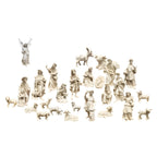 Complete Nativity Scene with Hand-Carved Wood Characters from Val Gardena