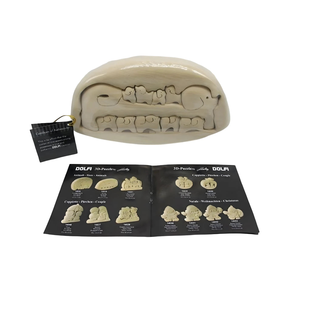 Maple Wood Elephant Family Puzzle from Val Gardena