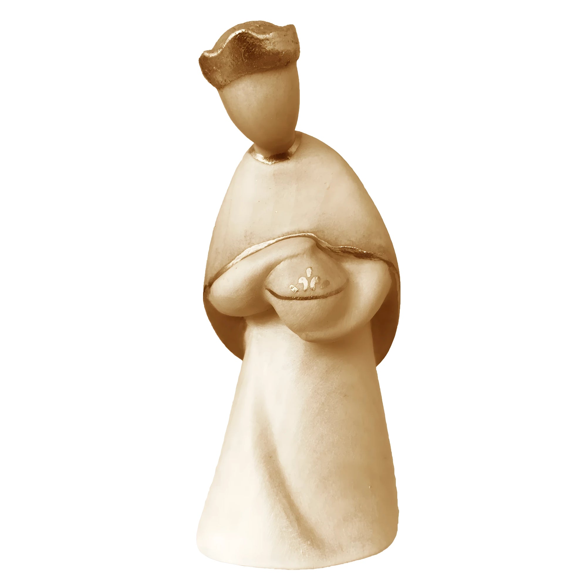 Re Magio Baldassarre in Legno d'Acero | Statua Stilizzata Sacra