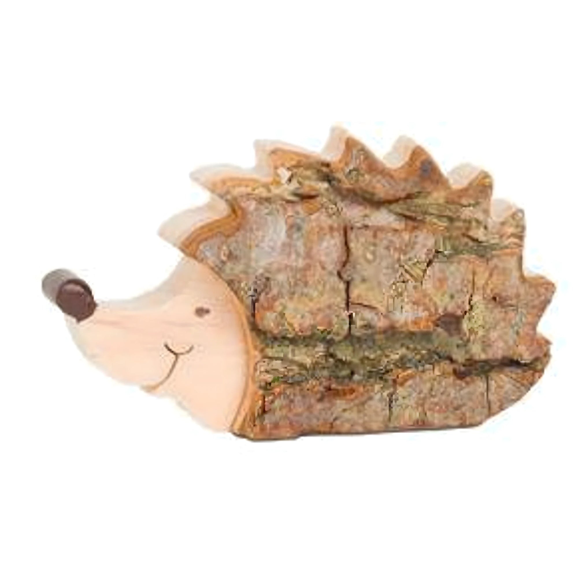 Artisanal Carved Wooden Hedgehog with Val Gardena Bark