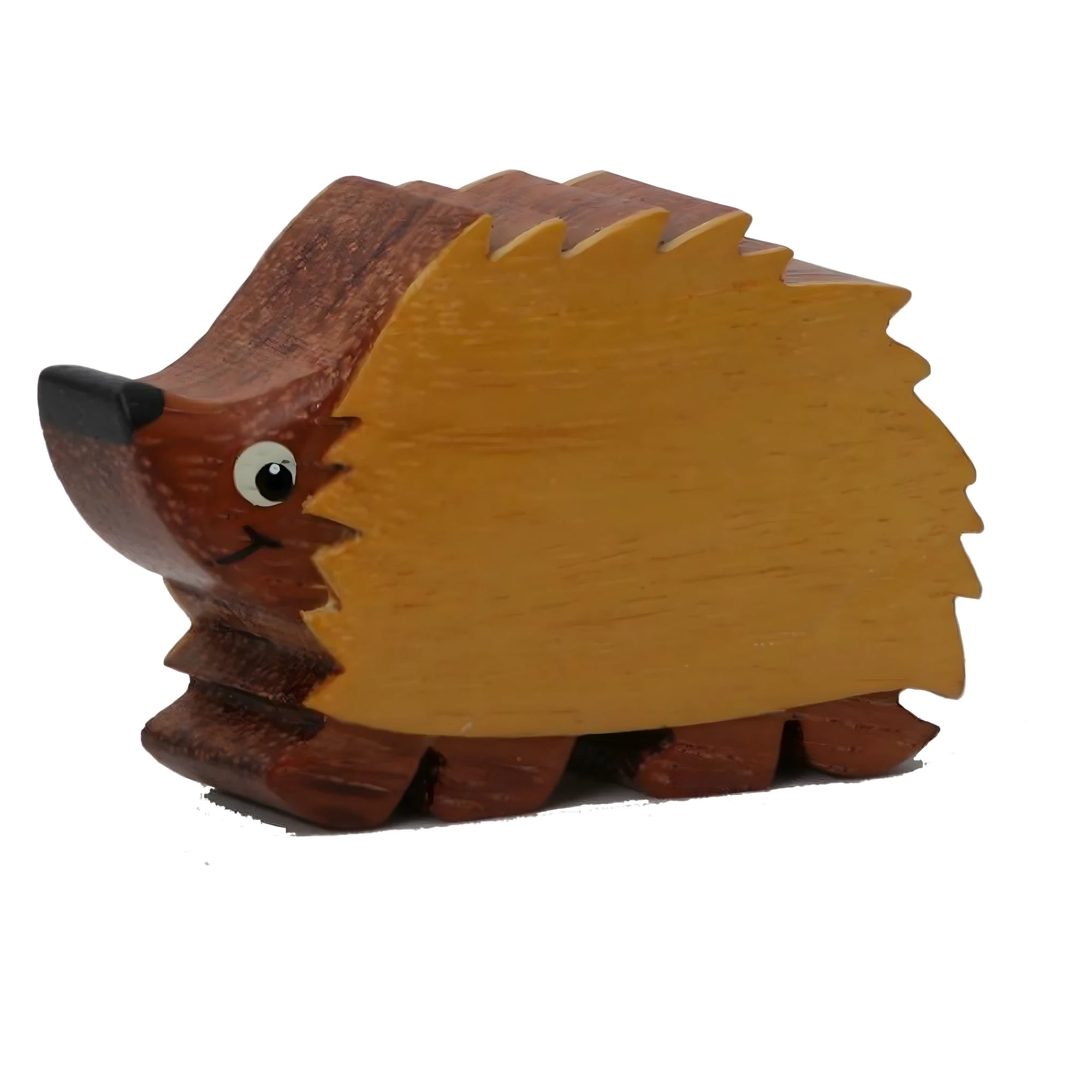 Petit hérisson en bois sculpté à la main de la Val Gardena, 6 cm