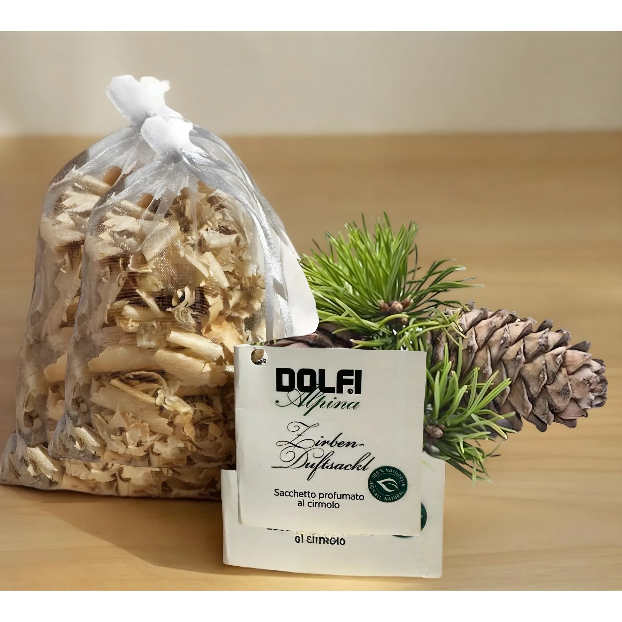 Scented Alpine Stone Pine Sachet | 100% Natural Shavings